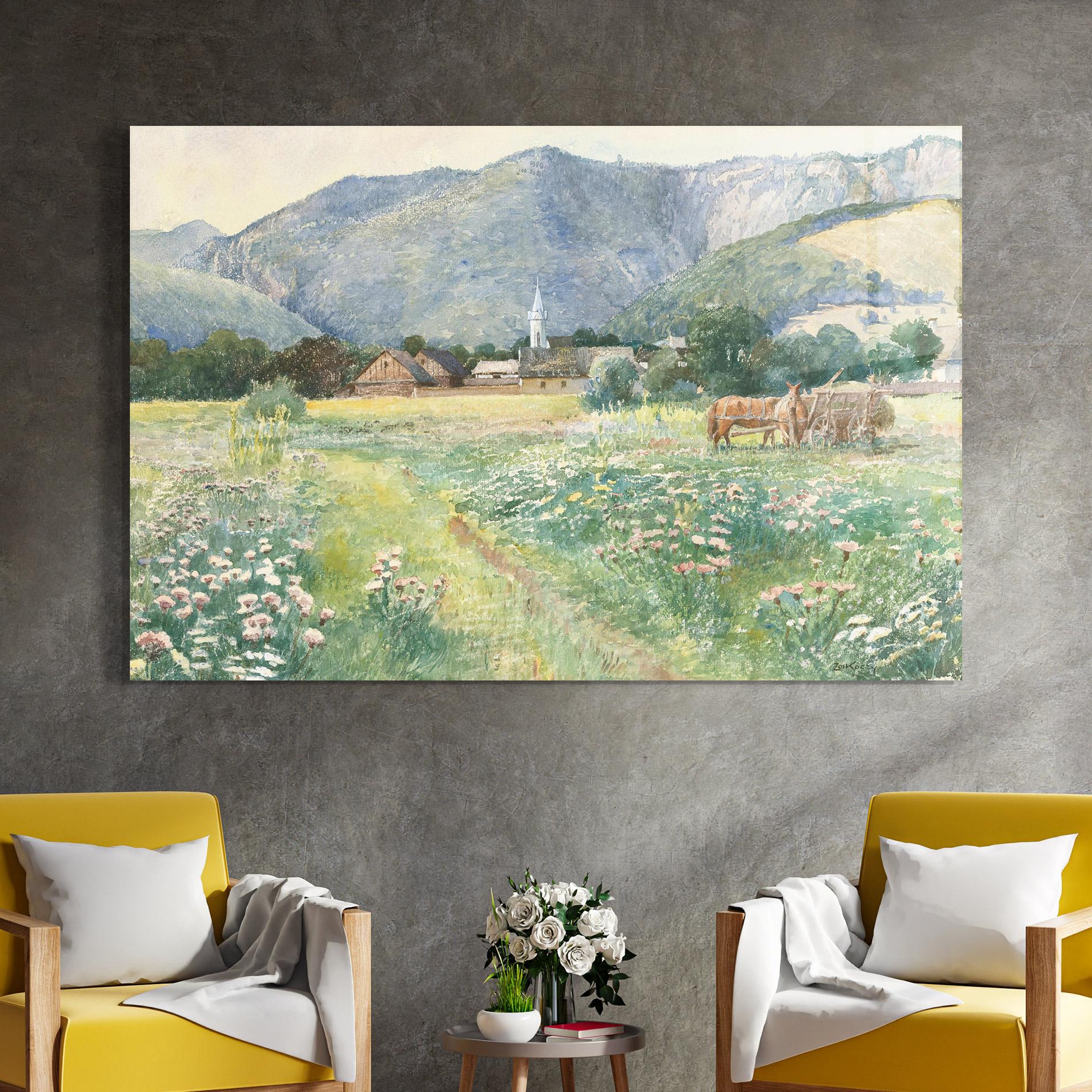 Glasbild Rural Painting Art mockup 4