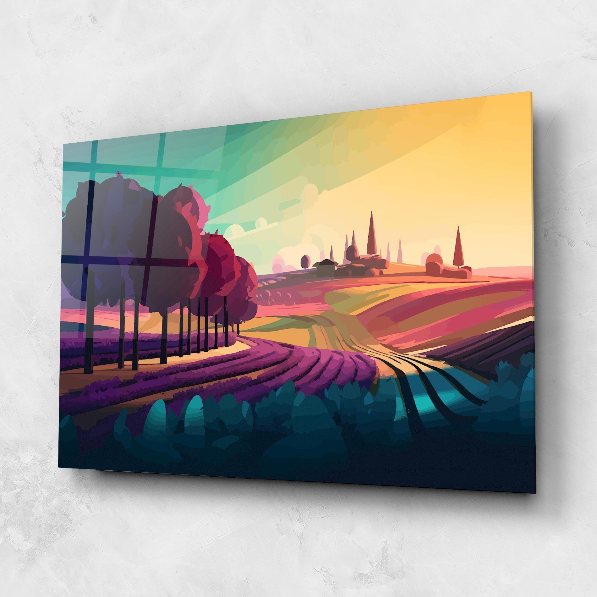 Glasbild Beautiful Rural View mockup 1