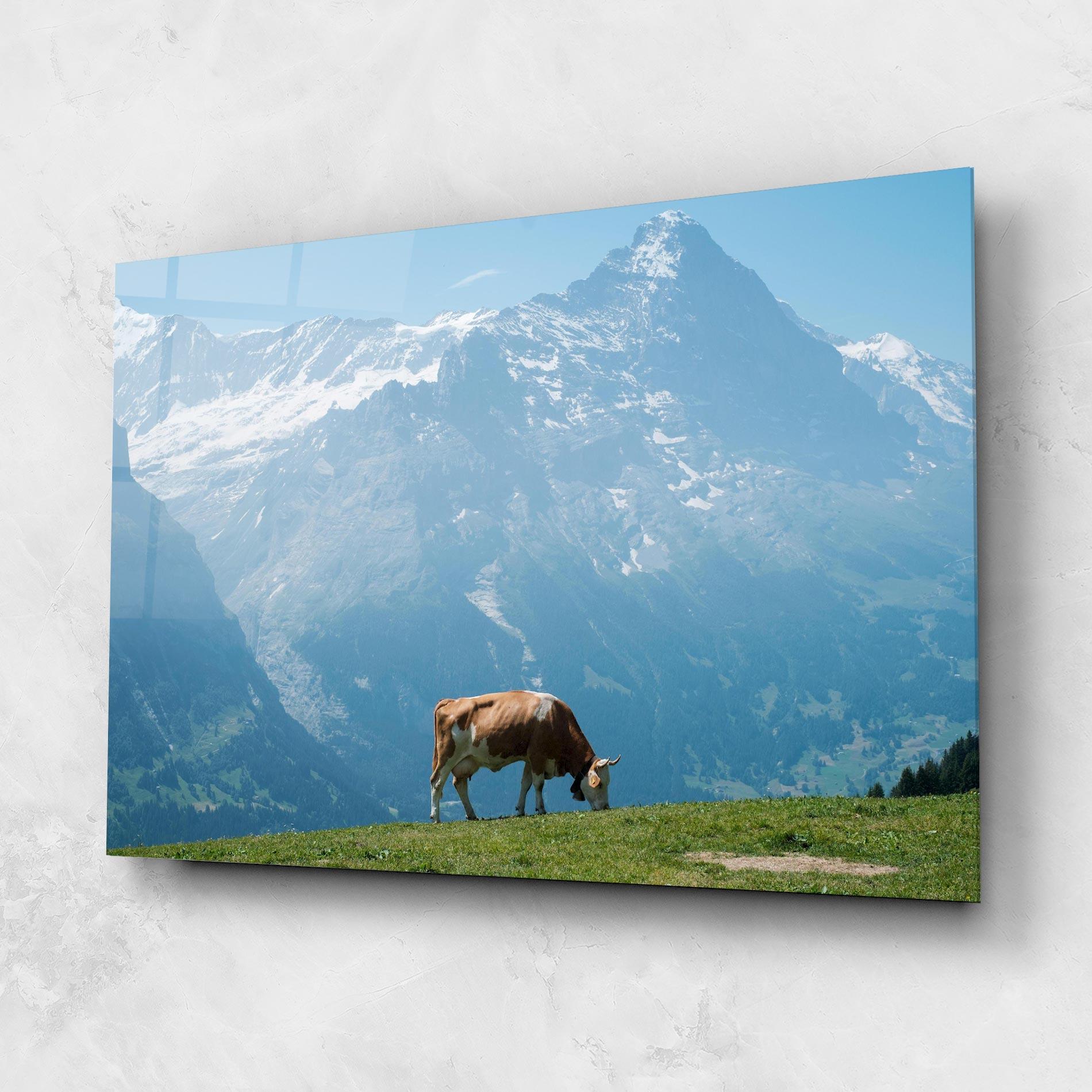 Glasbild Cow Mountain mockup 1