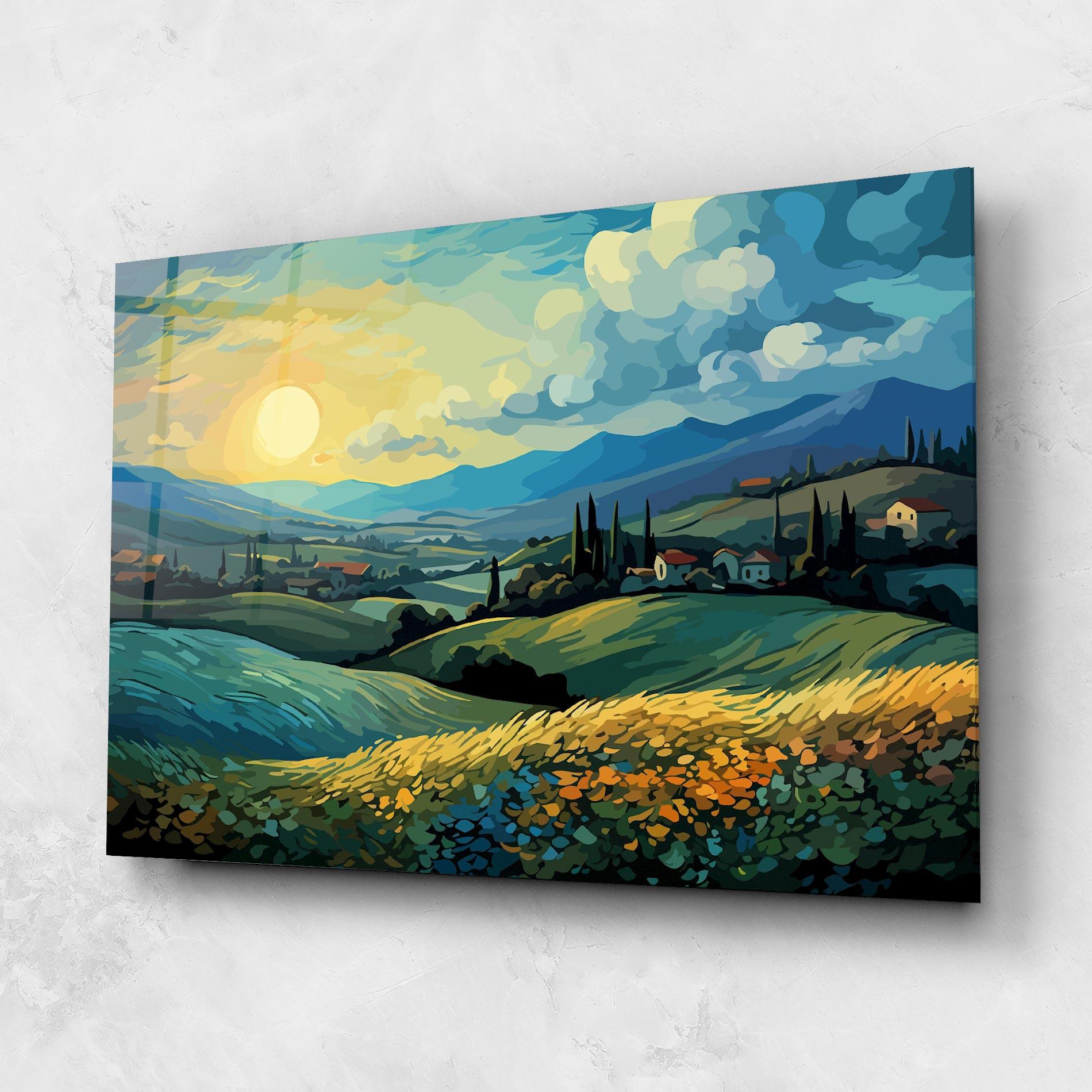 Glasbild Fantasy Blue View mockup 1