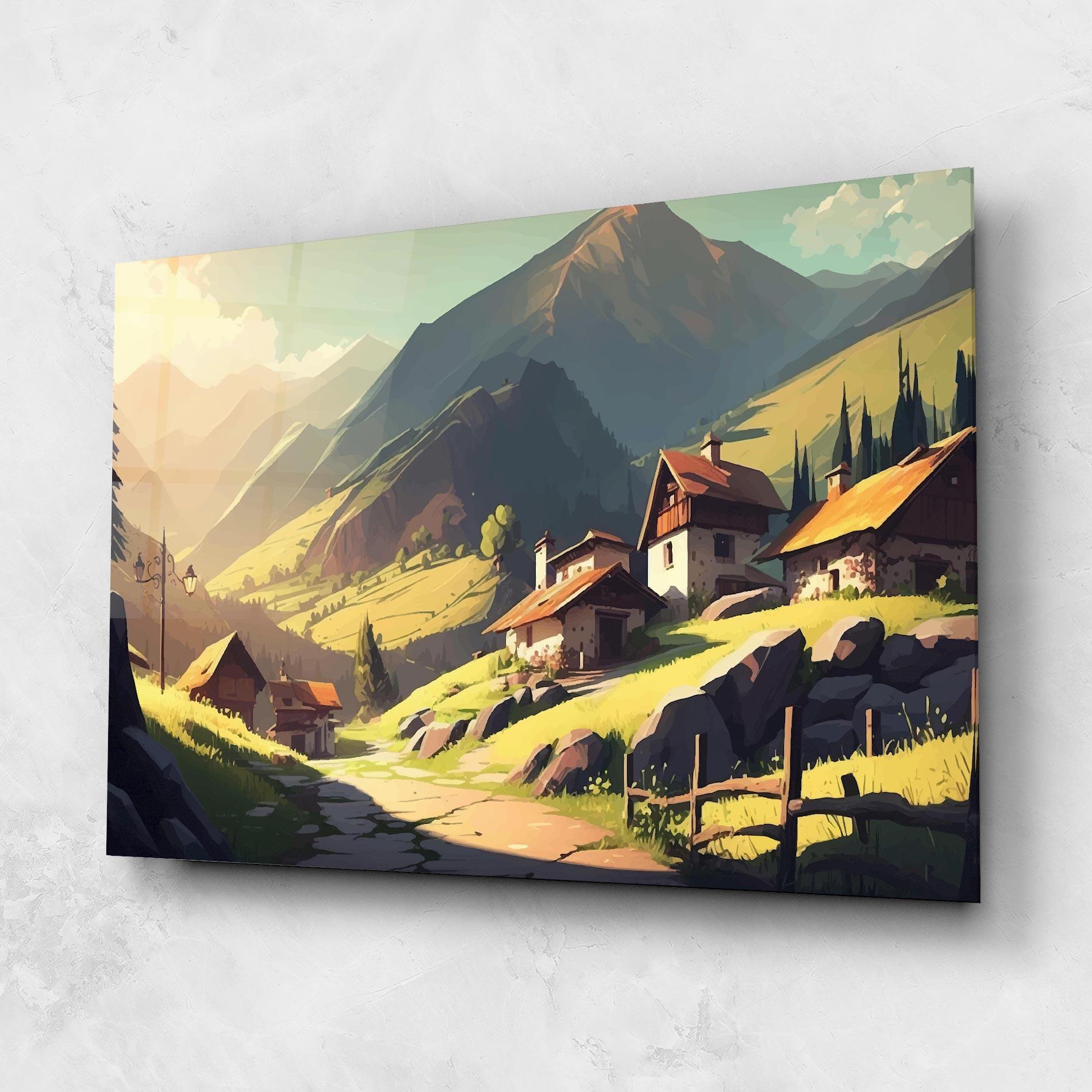 Glasbild Grassy Mountain View mockup 1