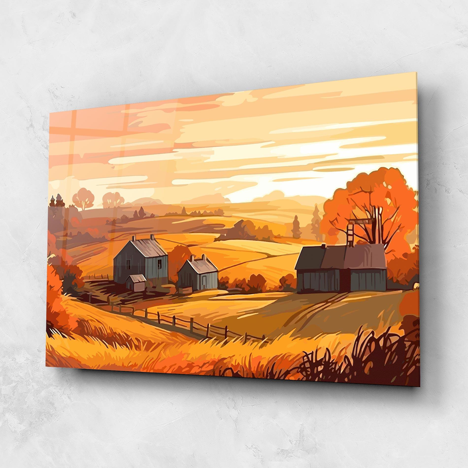 Glasbild Orange Countryside mockup 1
