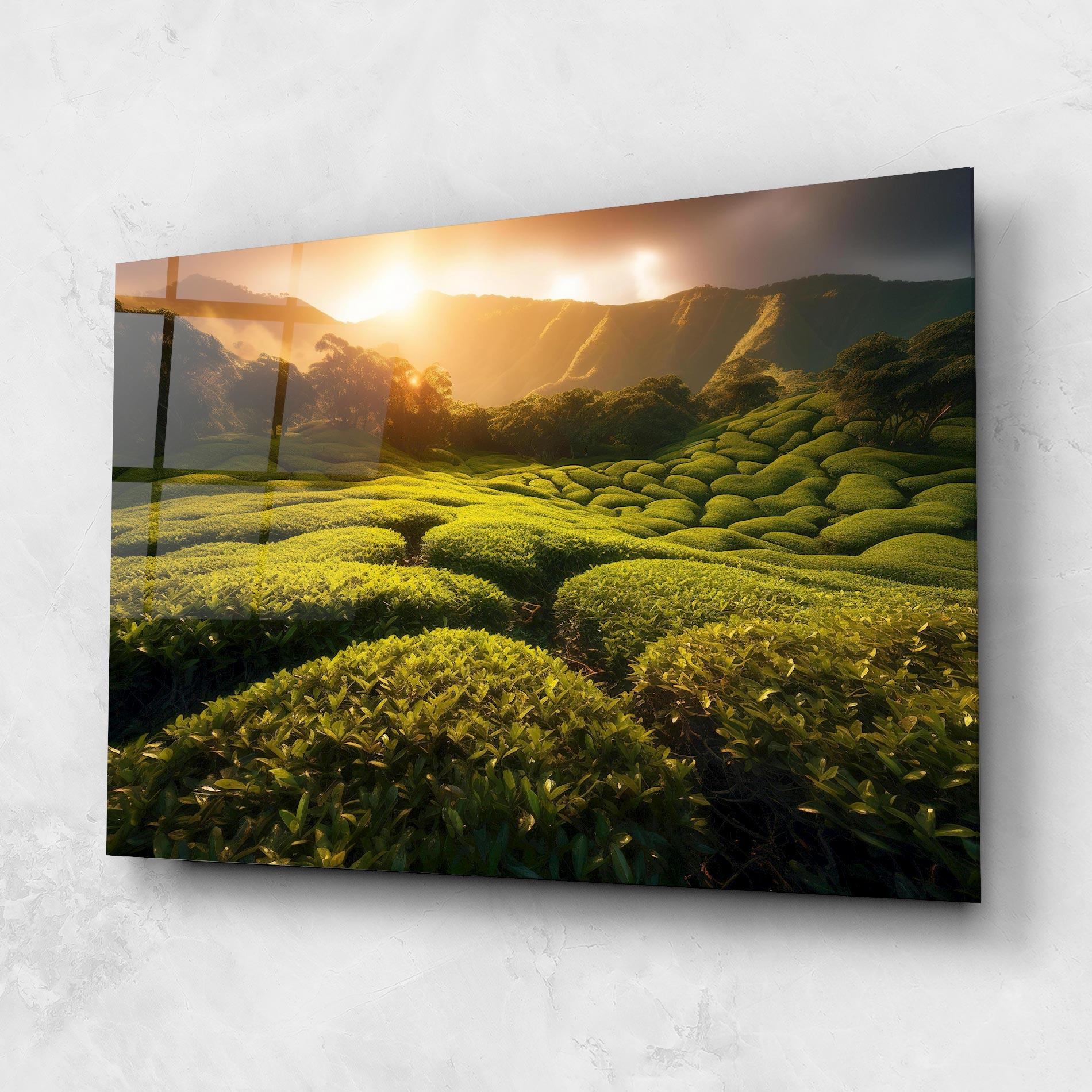 Glasbild Tea Fields mockup 1