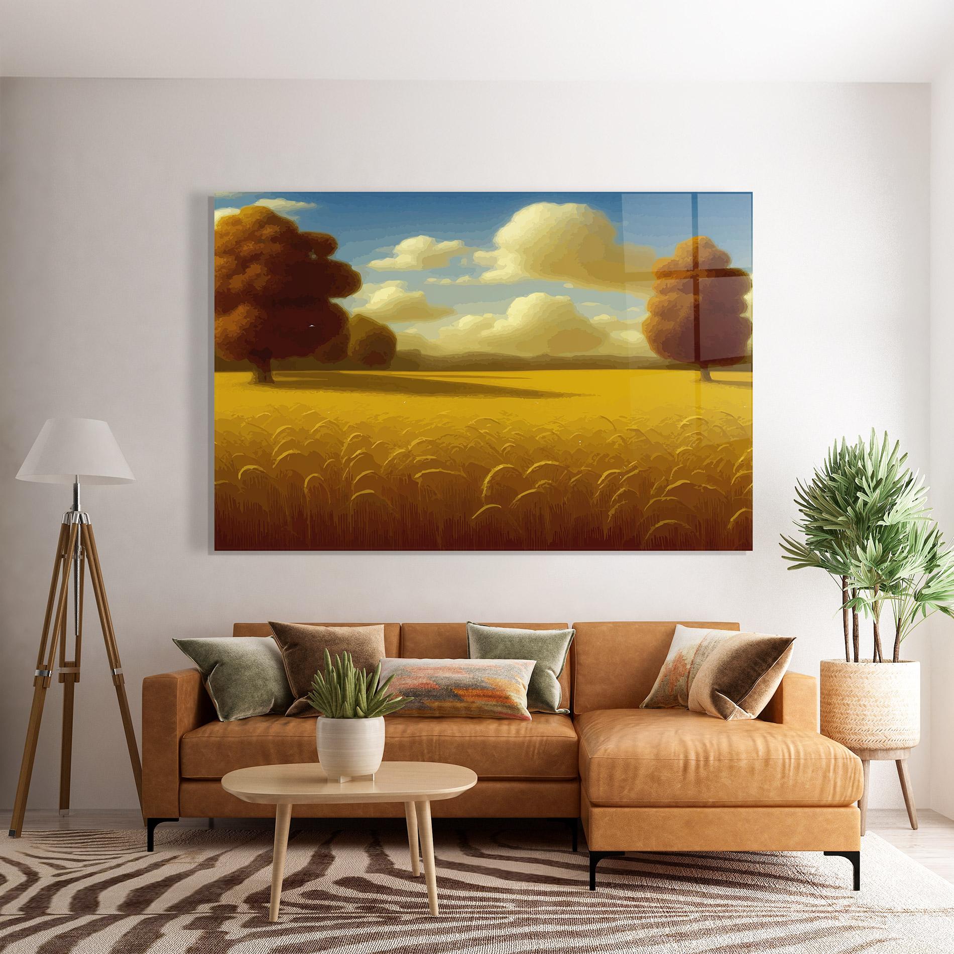 Glasbild Cloud Rural Yellow mockup 7