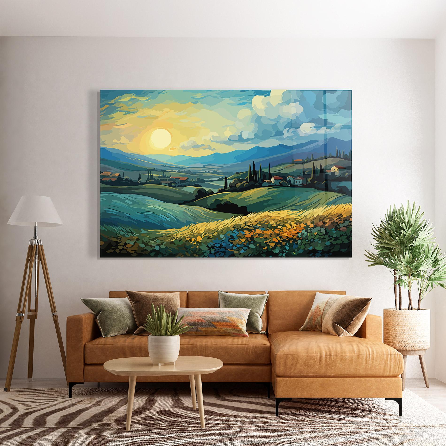 Glasbild Fantasy Blue View mockup 7