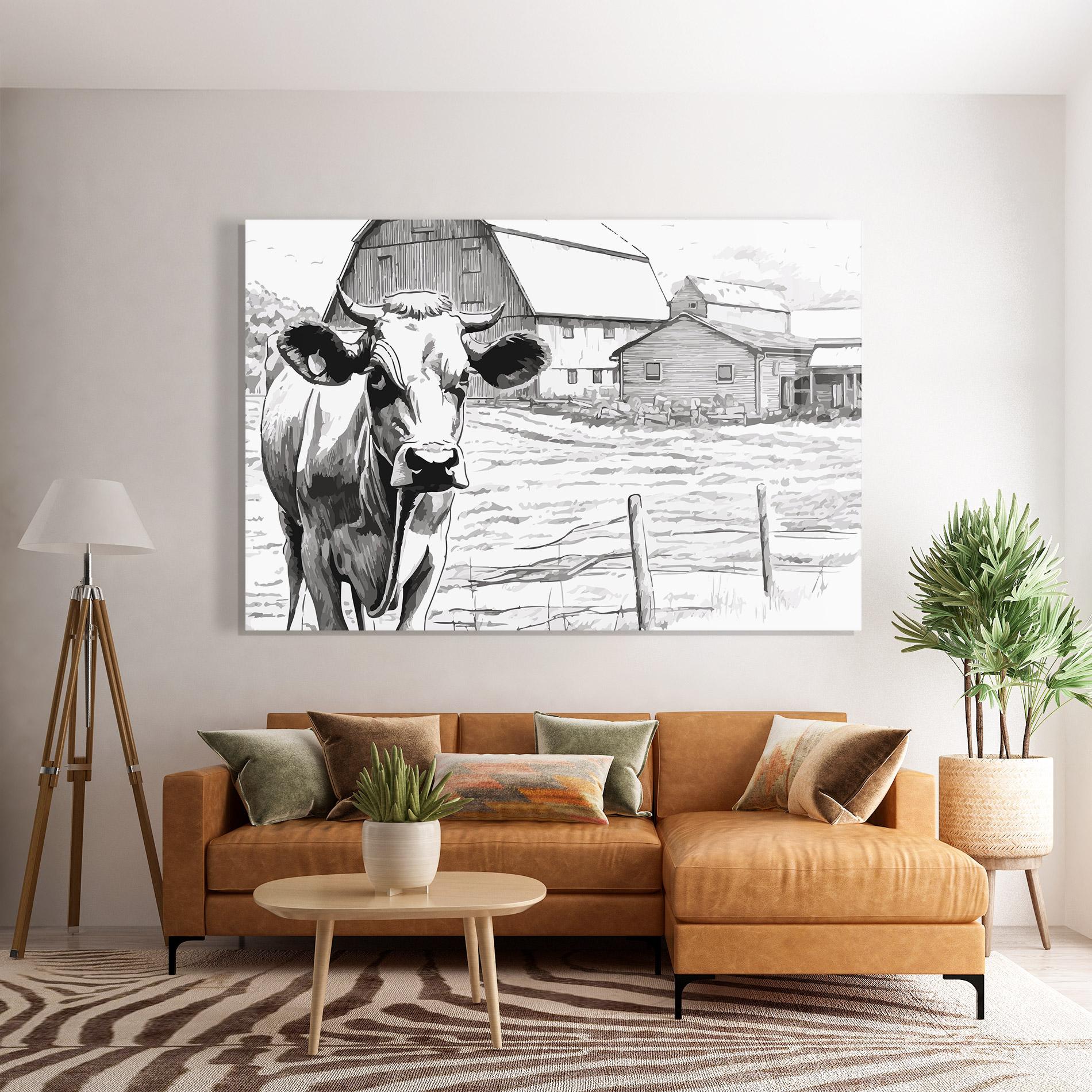 Glasbild Farm Cow mockup 7