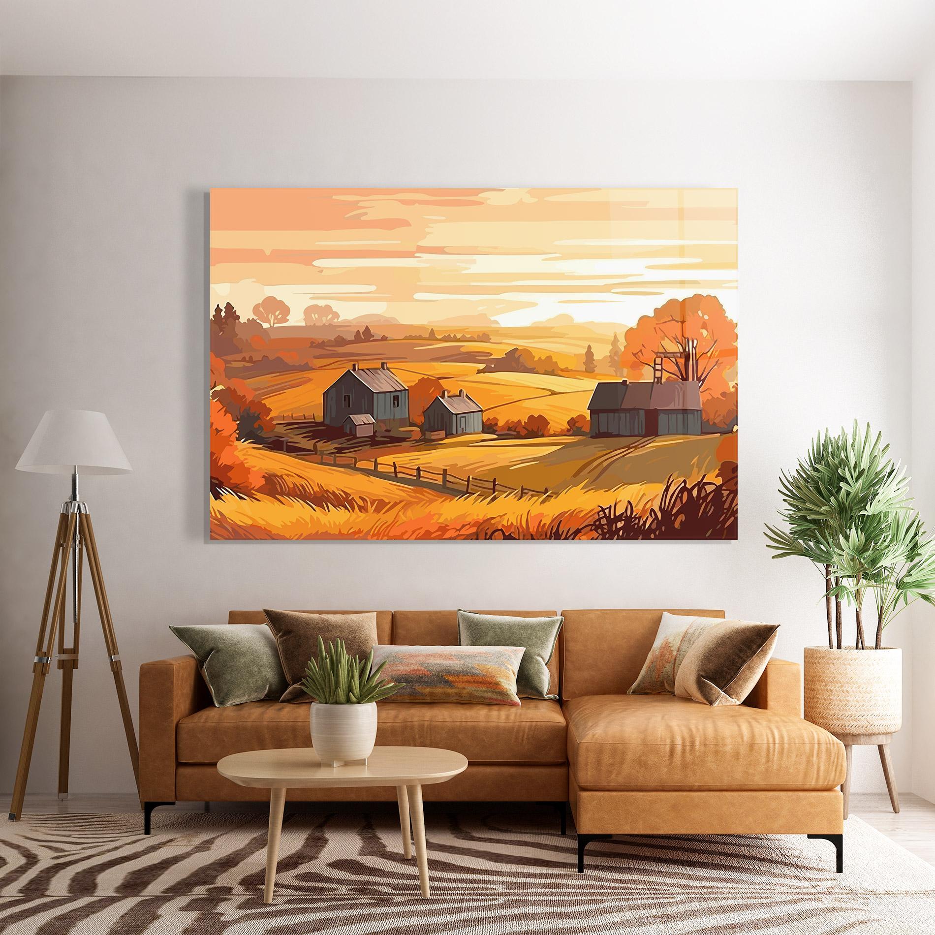 Glasbild Orange Countryside mockup 7