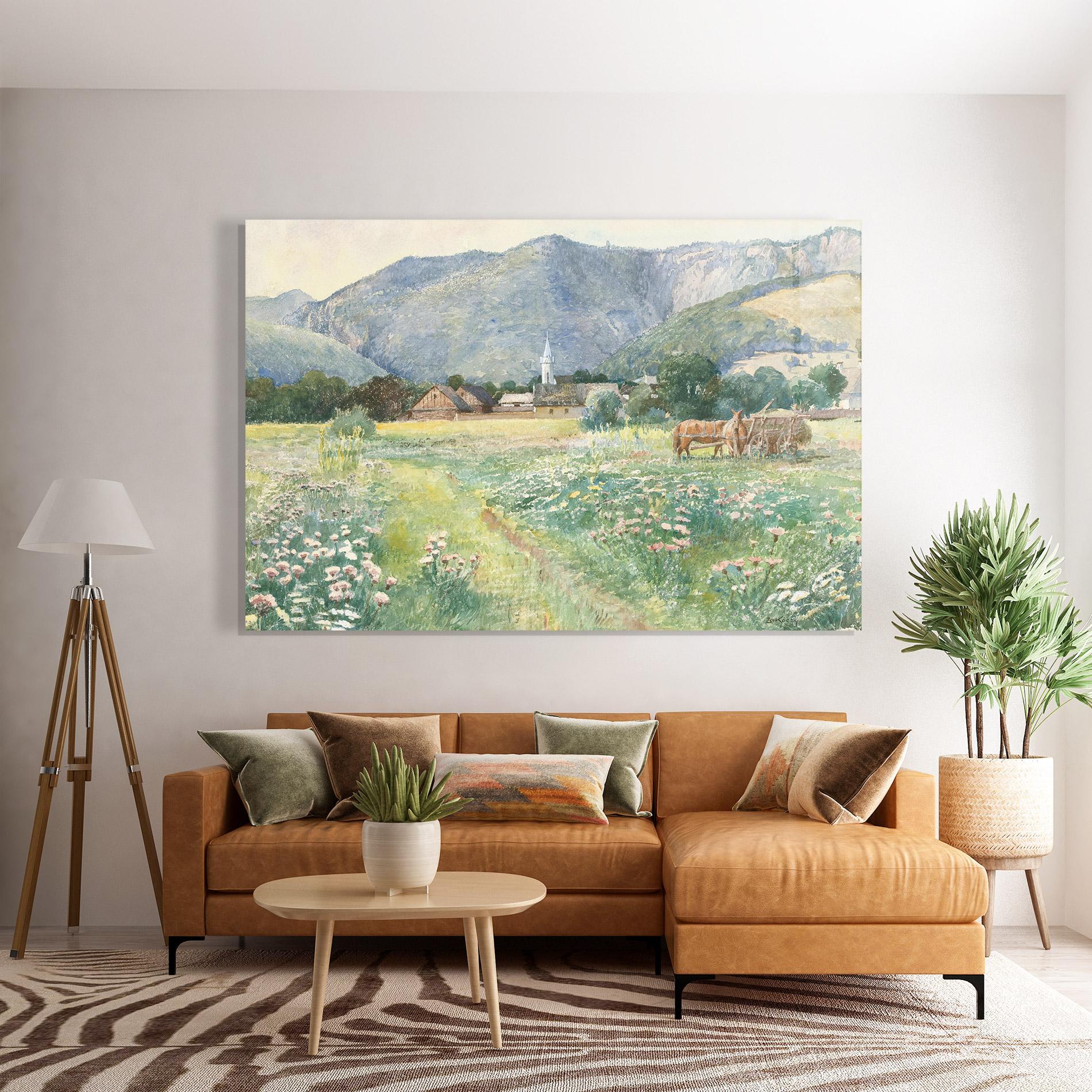 Glasbild Rural Painting Art mockup 7