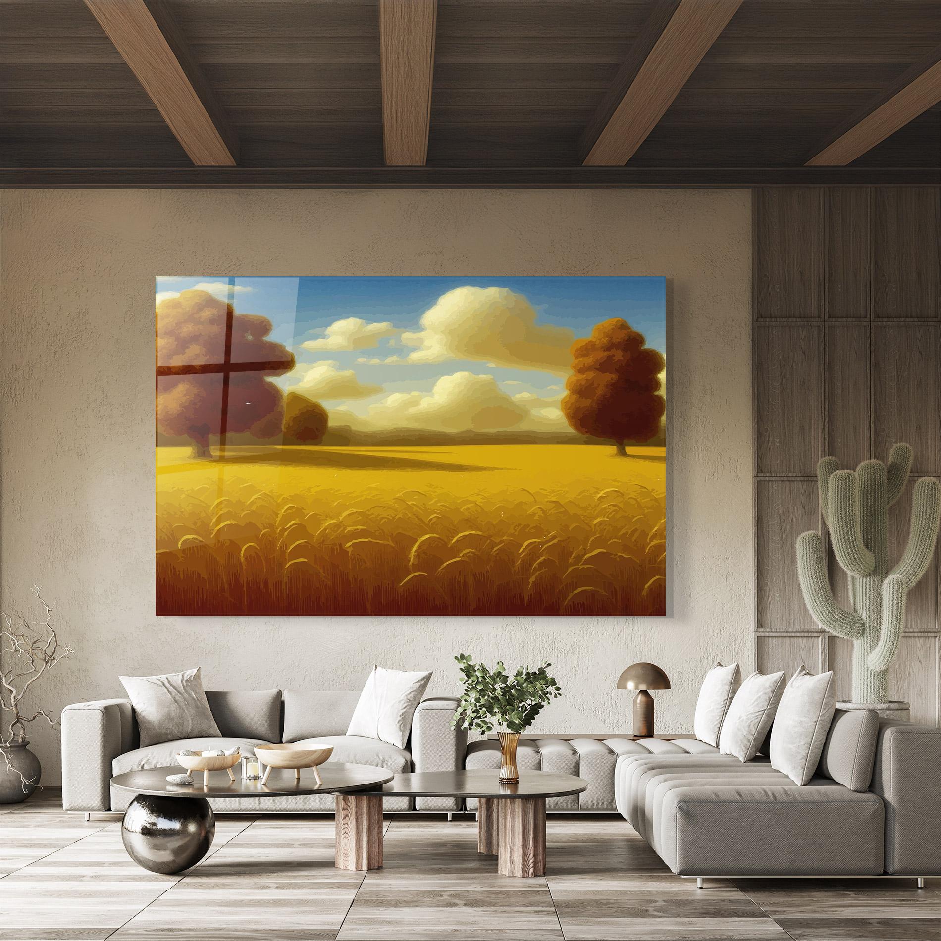 Glasbild Cloud Rural Yellow mockup 8
