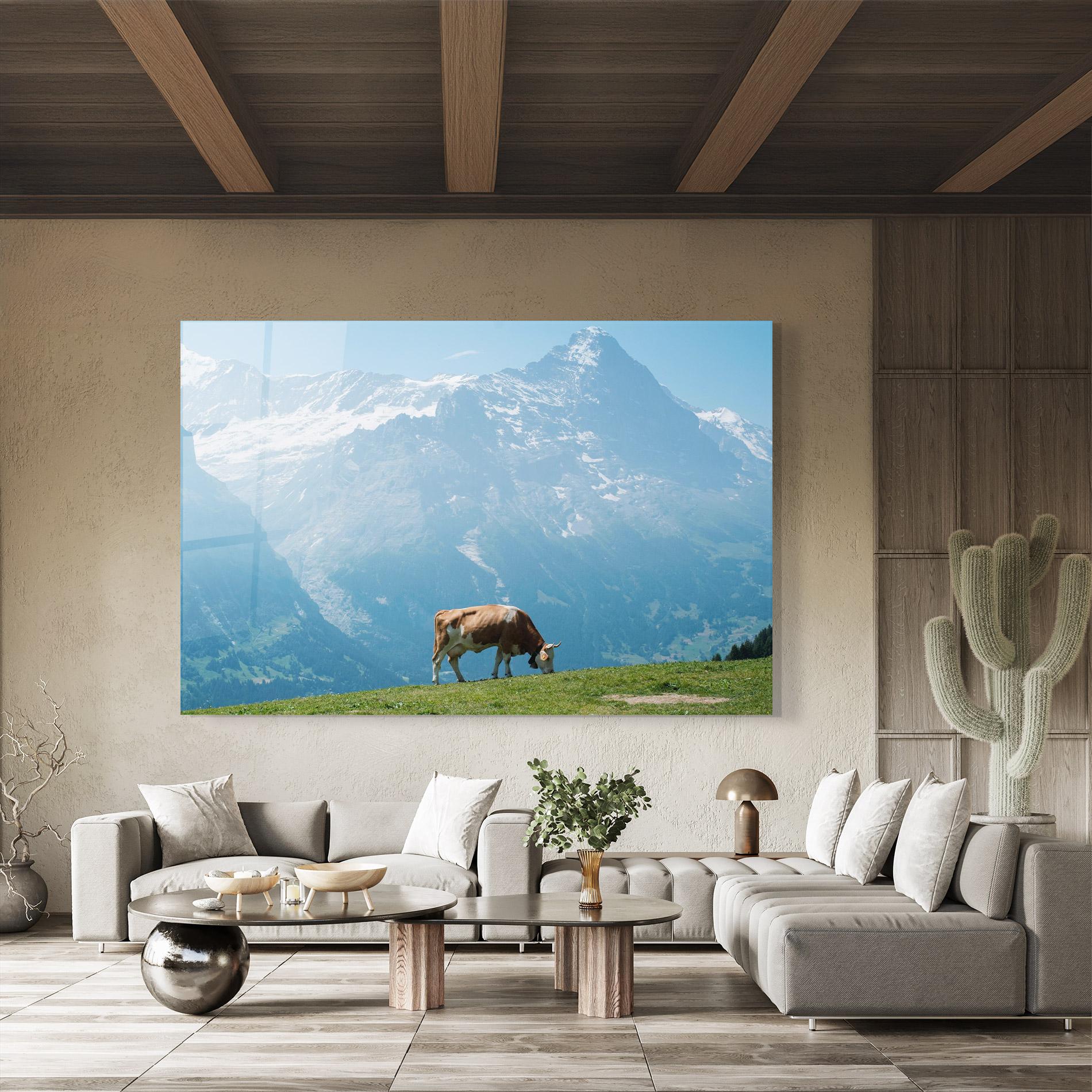 Glasbild Cow Mountain mockup 8