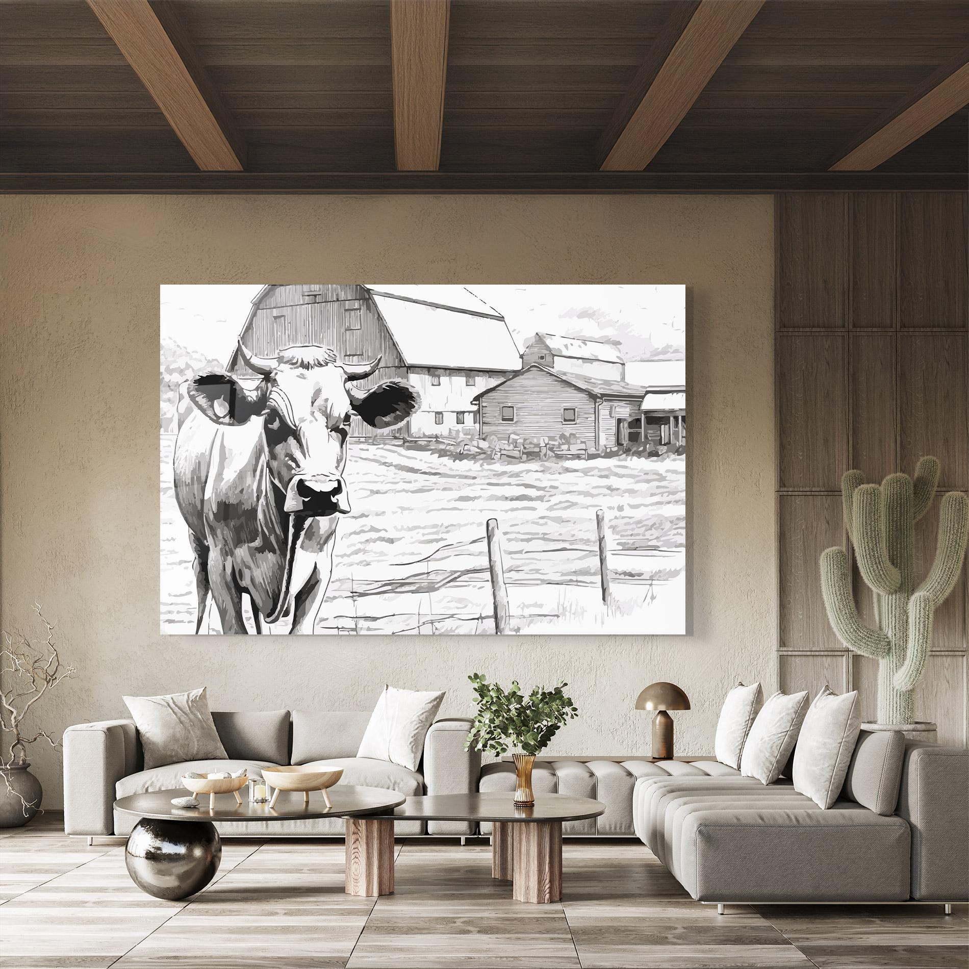 Glasbild Farm Cow mockup 8