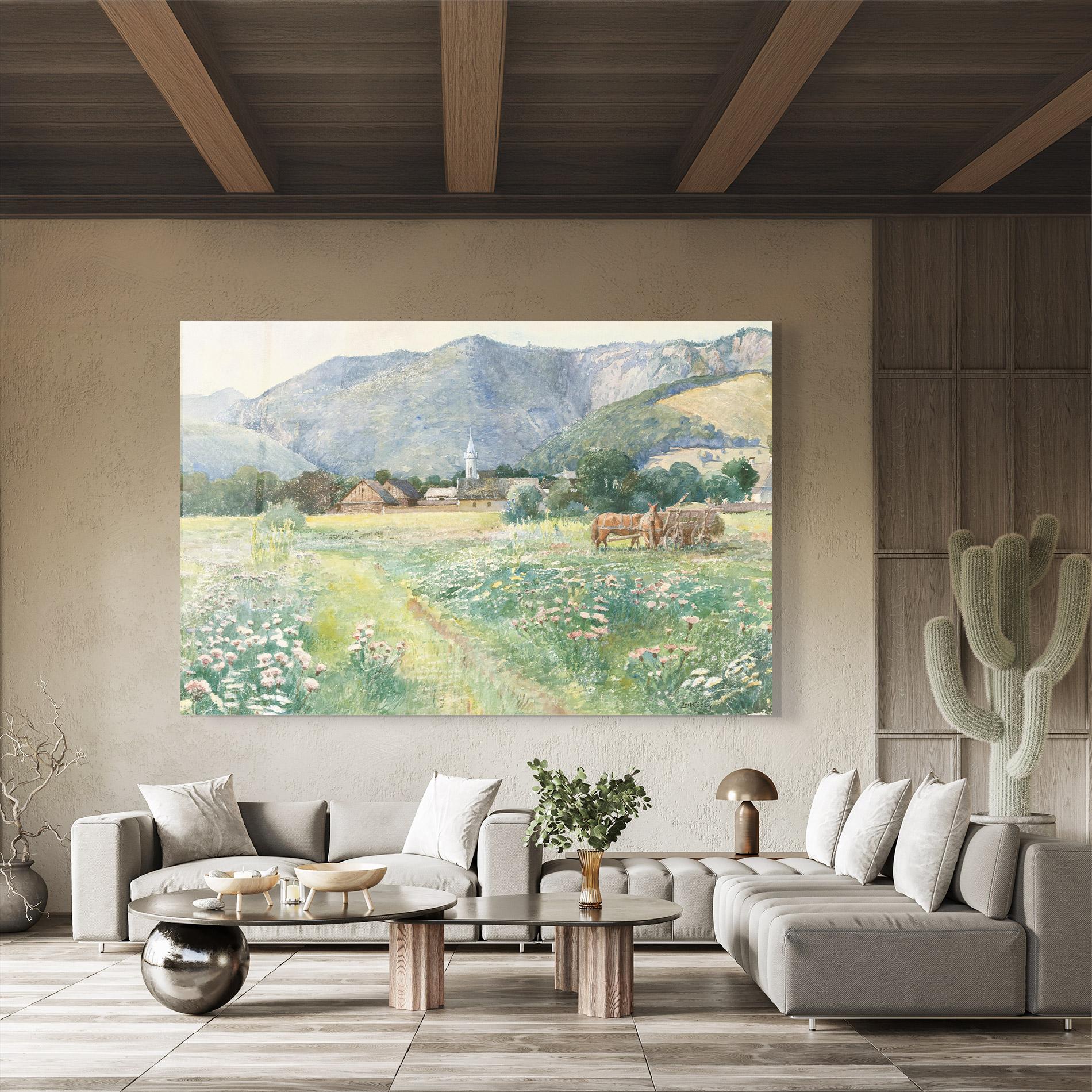 Glasbild Rural Painting Art mockup 8