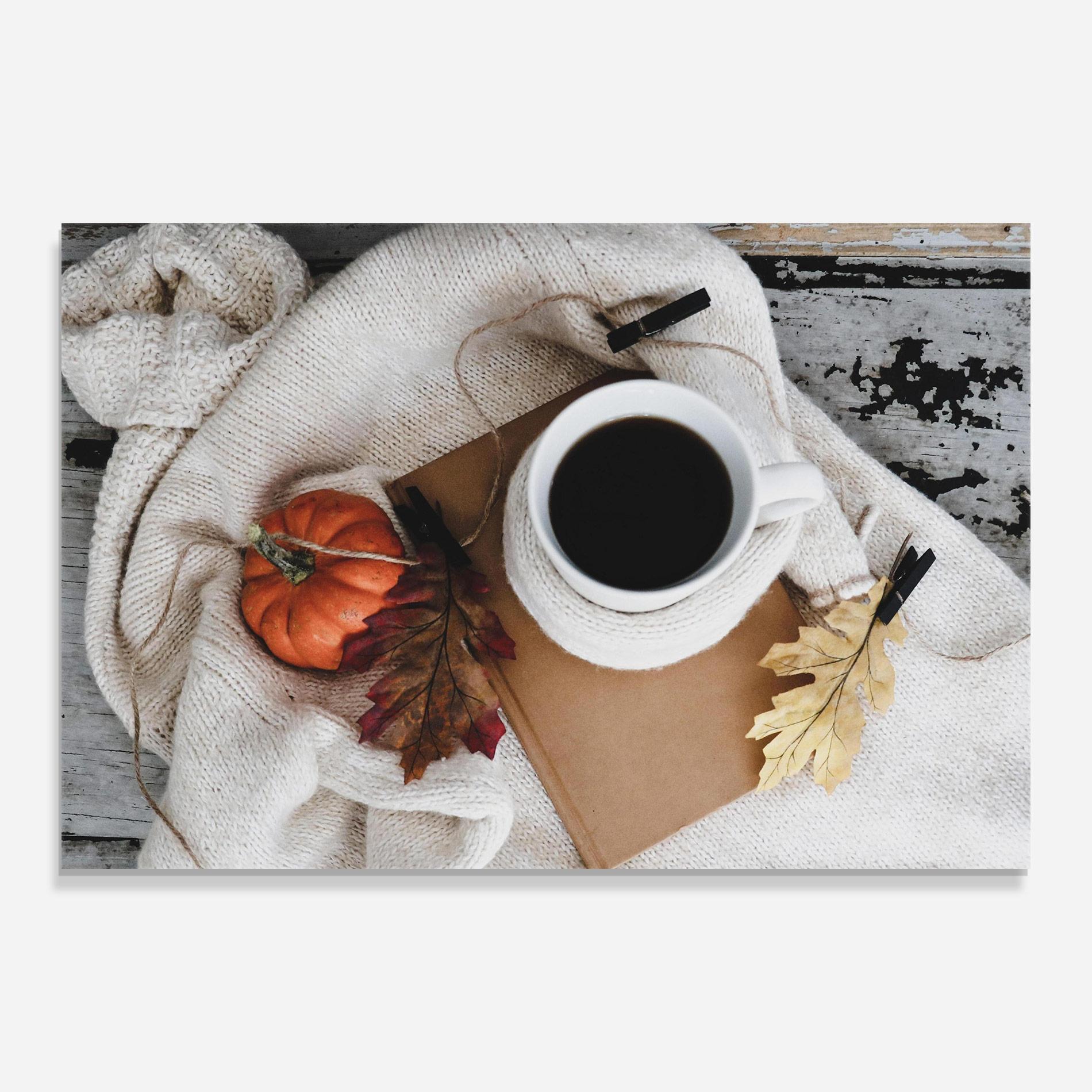 Glasbild Autumn Coffee mockup 0