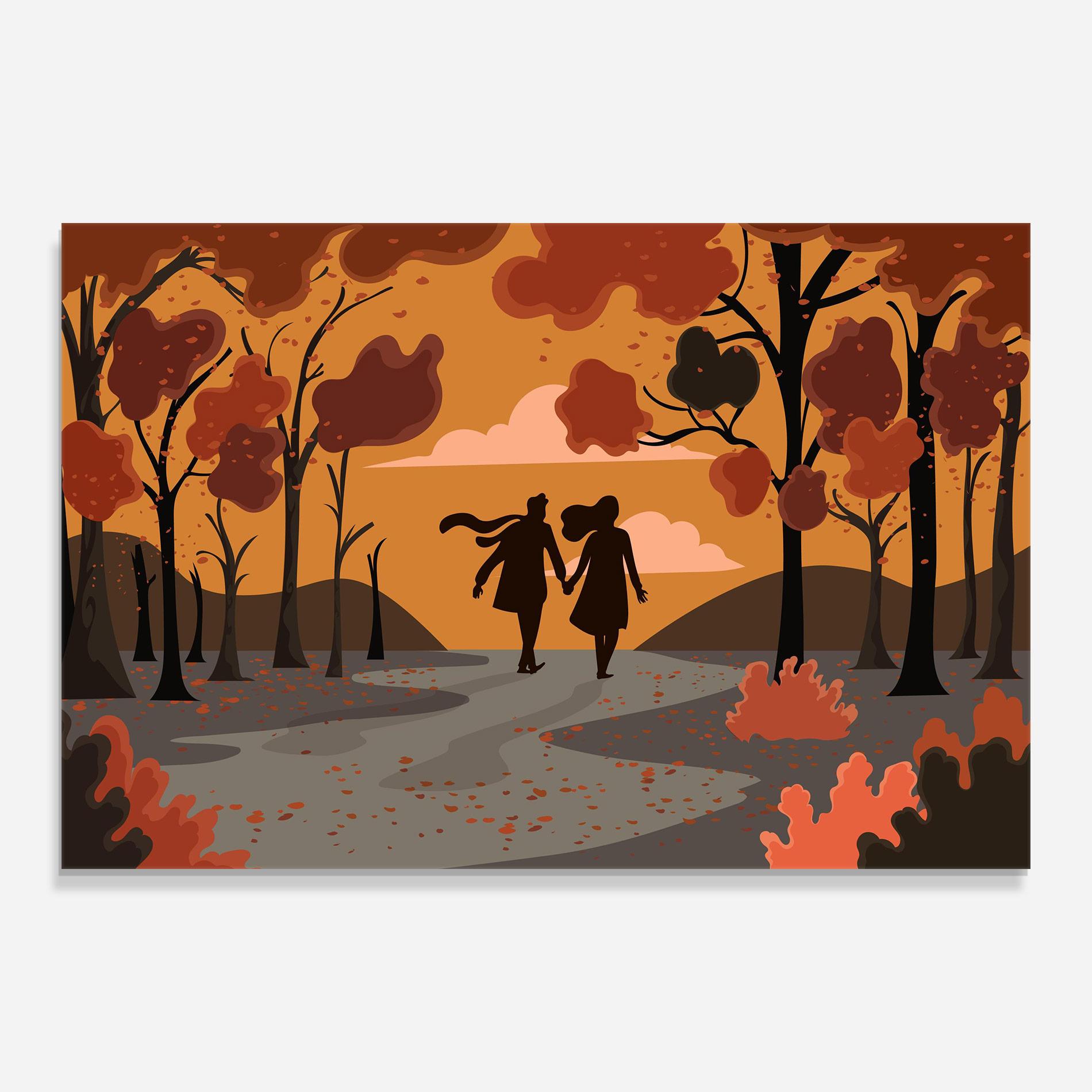 Glasbild Autumn Couple mockup 0