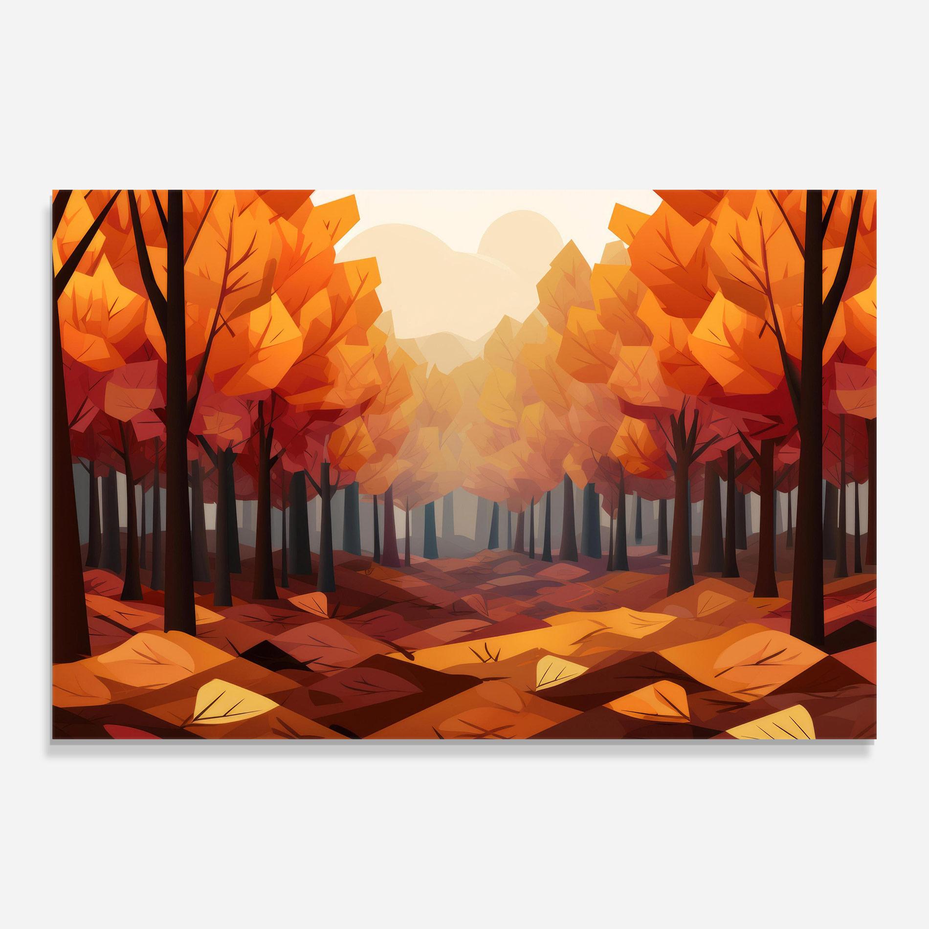 Glasbild Autumn Forest View mockup 0