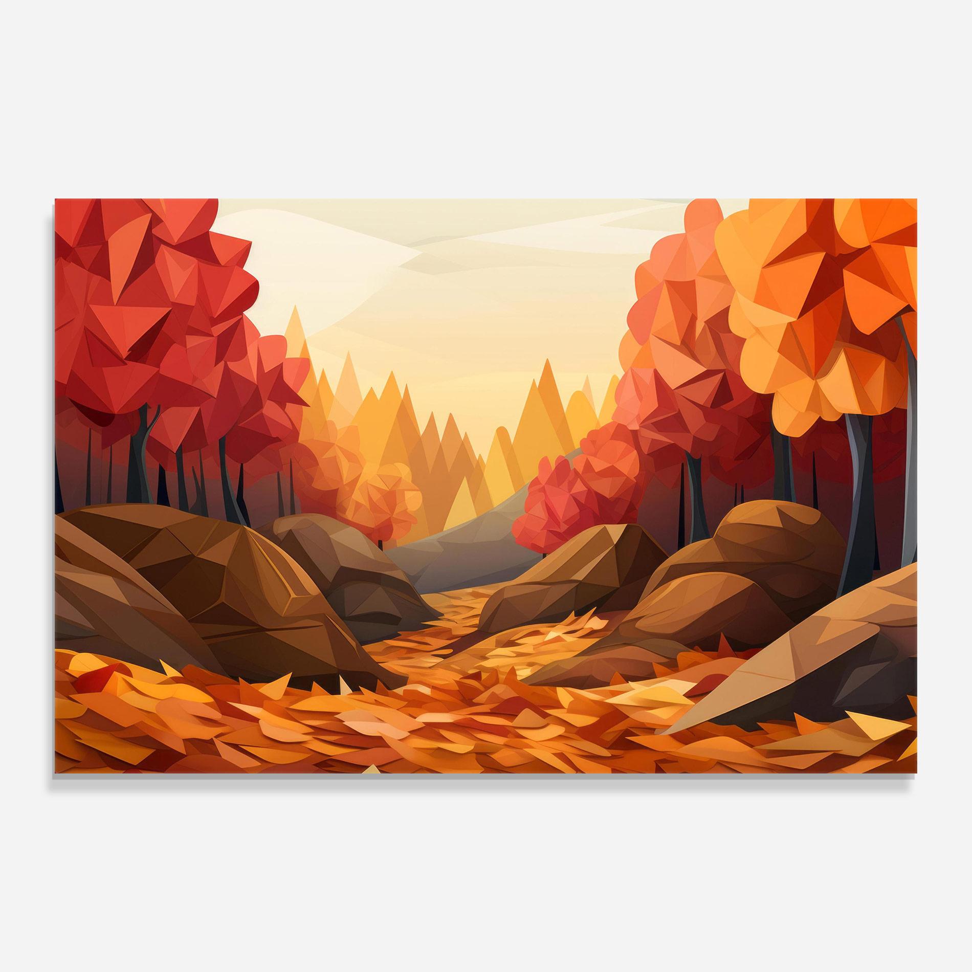 Glasbild Autumn Orange Forest mockup 0