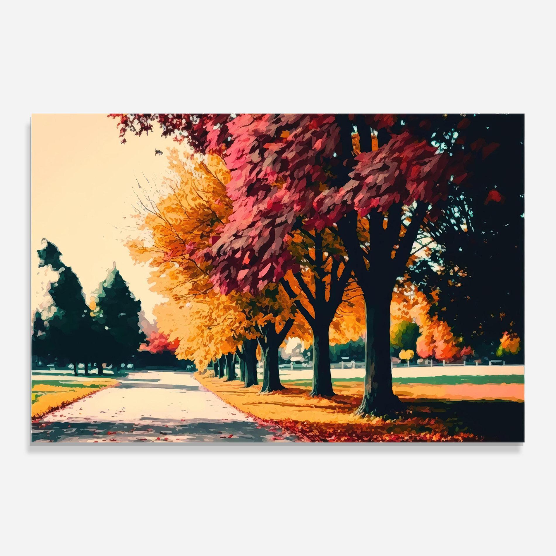 Glasbild Autumn Park mockup 0