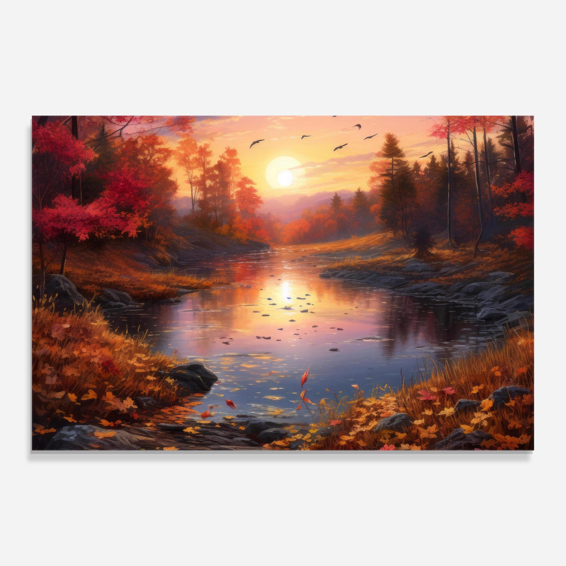 Glasbild Autumn Sunset mockup 0