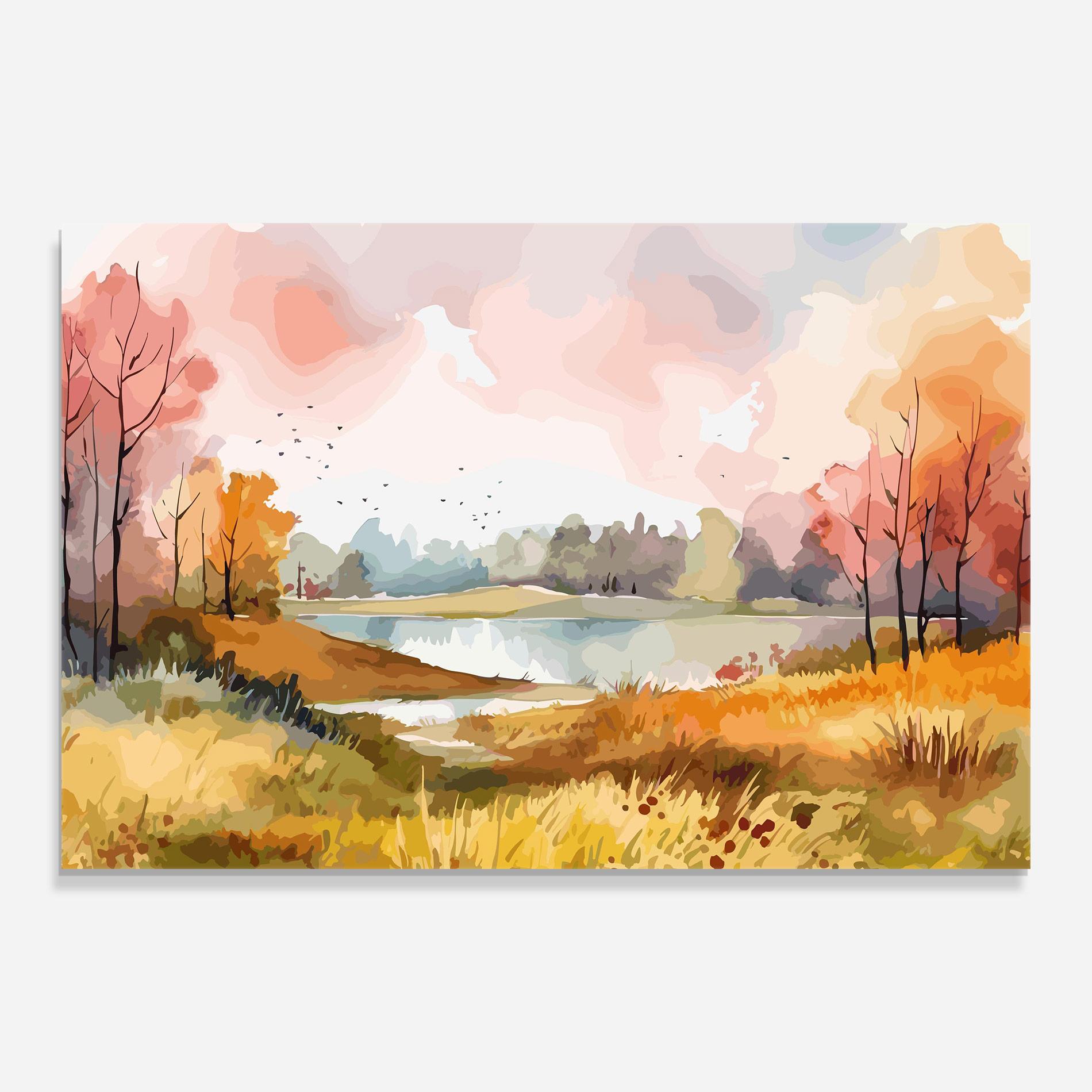 Glasbild Autumn Watercolor mockup 0