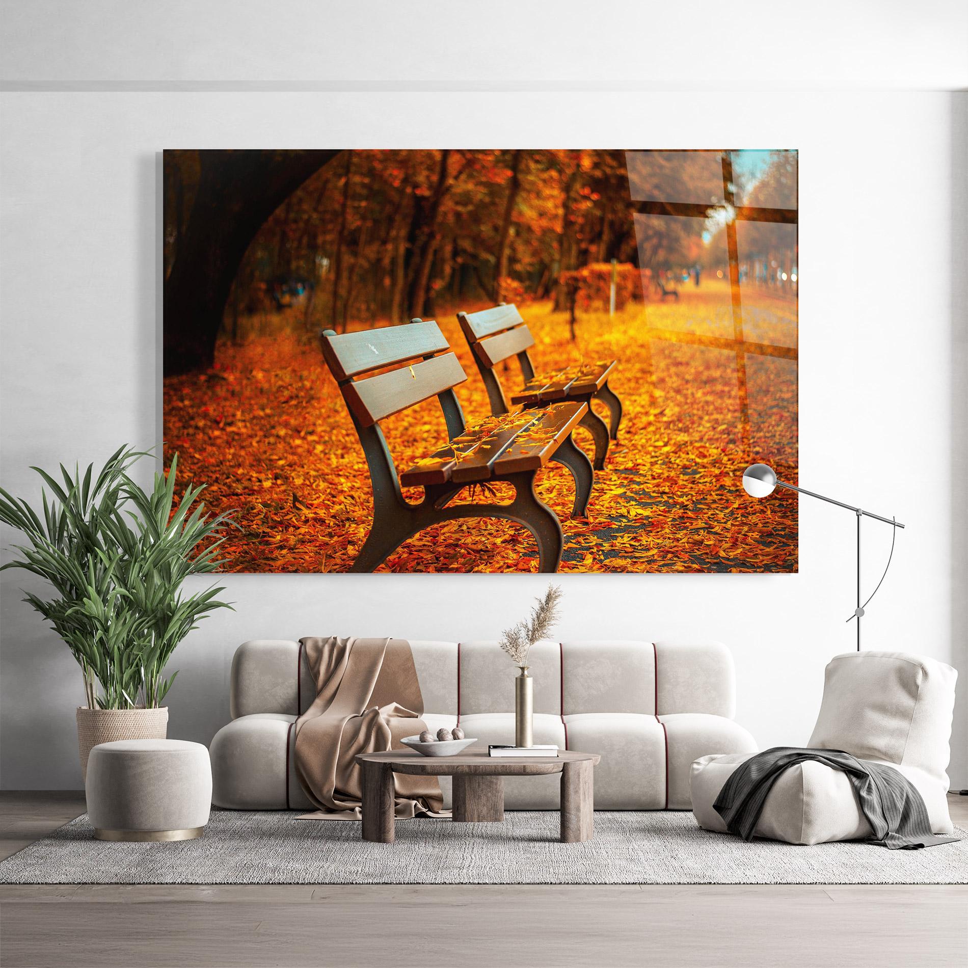 Glasbild Autumn Bench View mockup 9