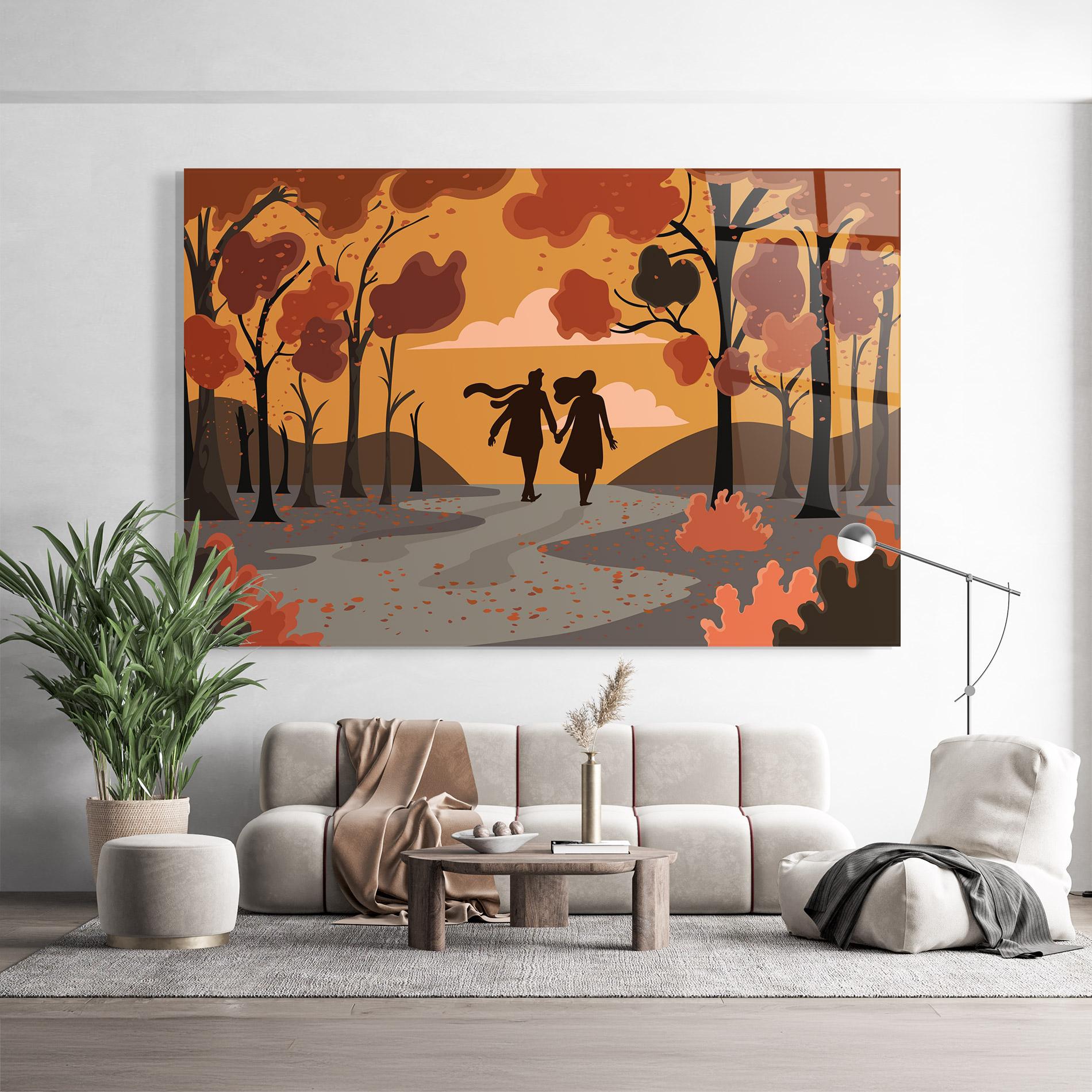 Glasbild Autumn Couple mockup 9