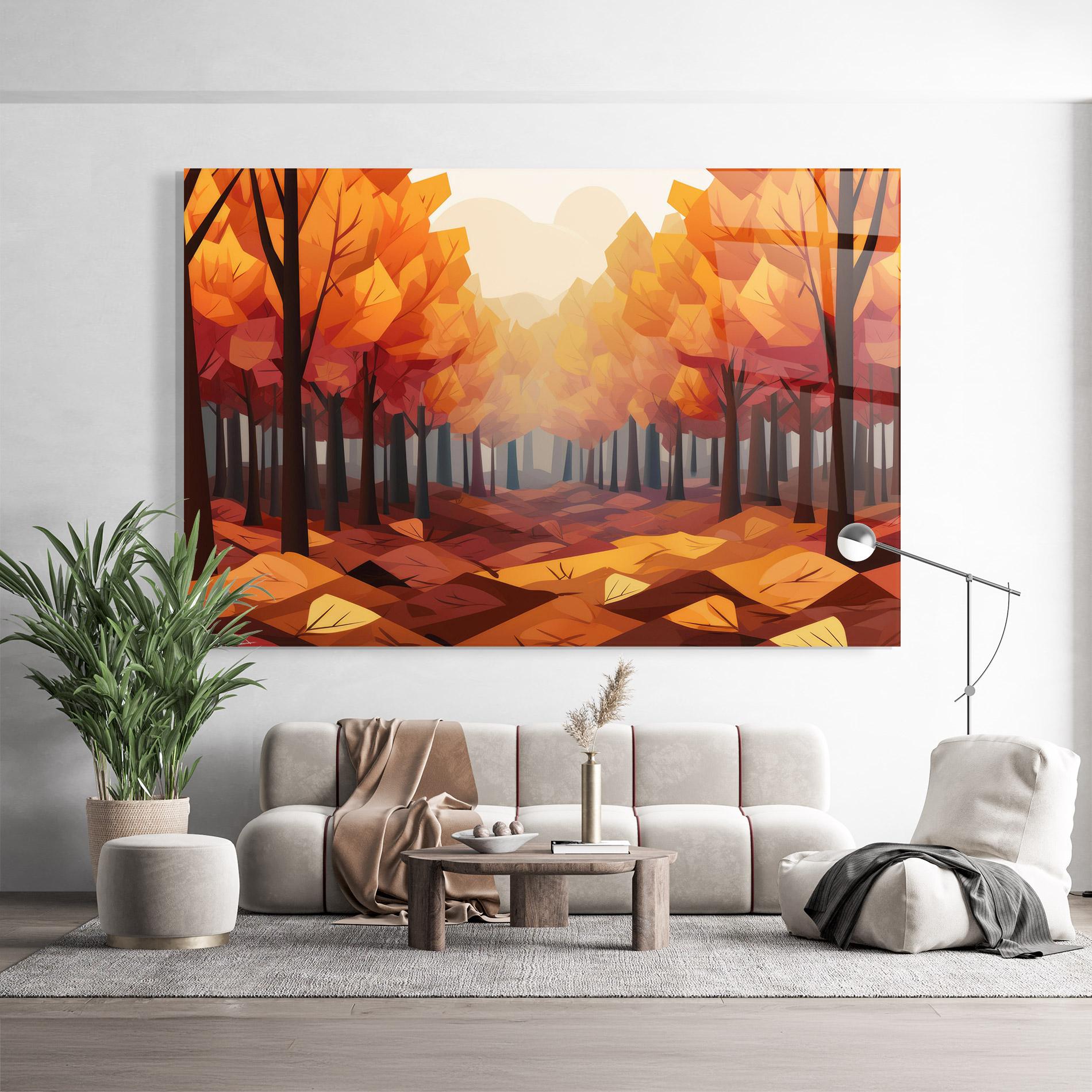 Glasbild Autumn Forest View mockup 9