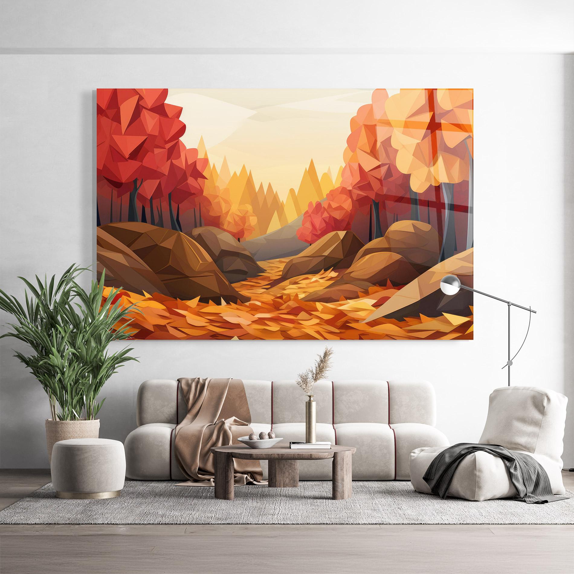 Glasbild Autumn Orange Forest mockup 9