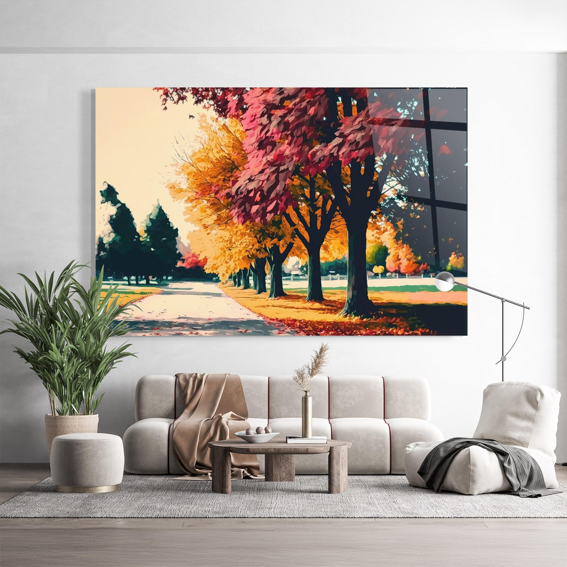 Glasbild Autumn Park mockup 9