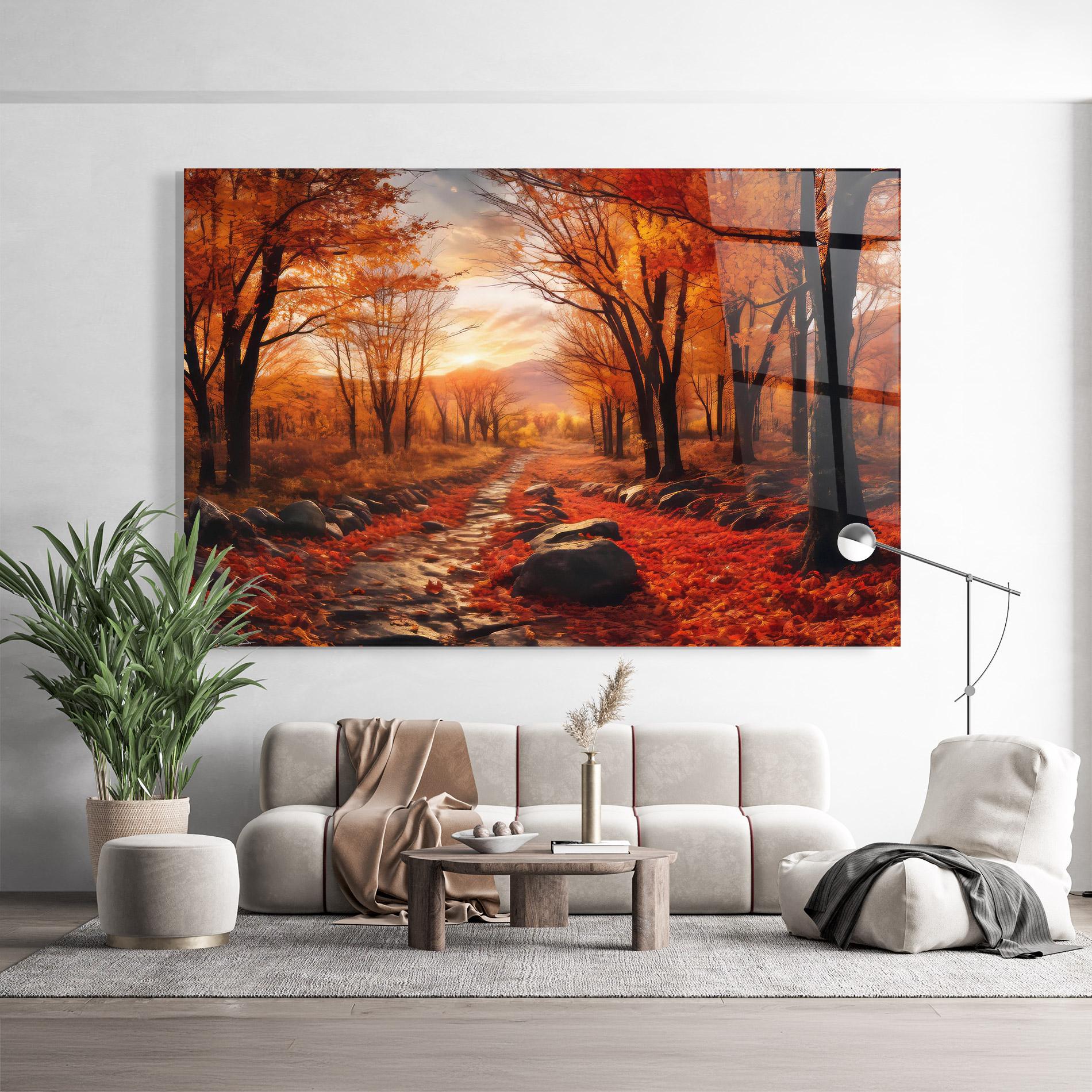 Glasbild Autumn Path mockup 9