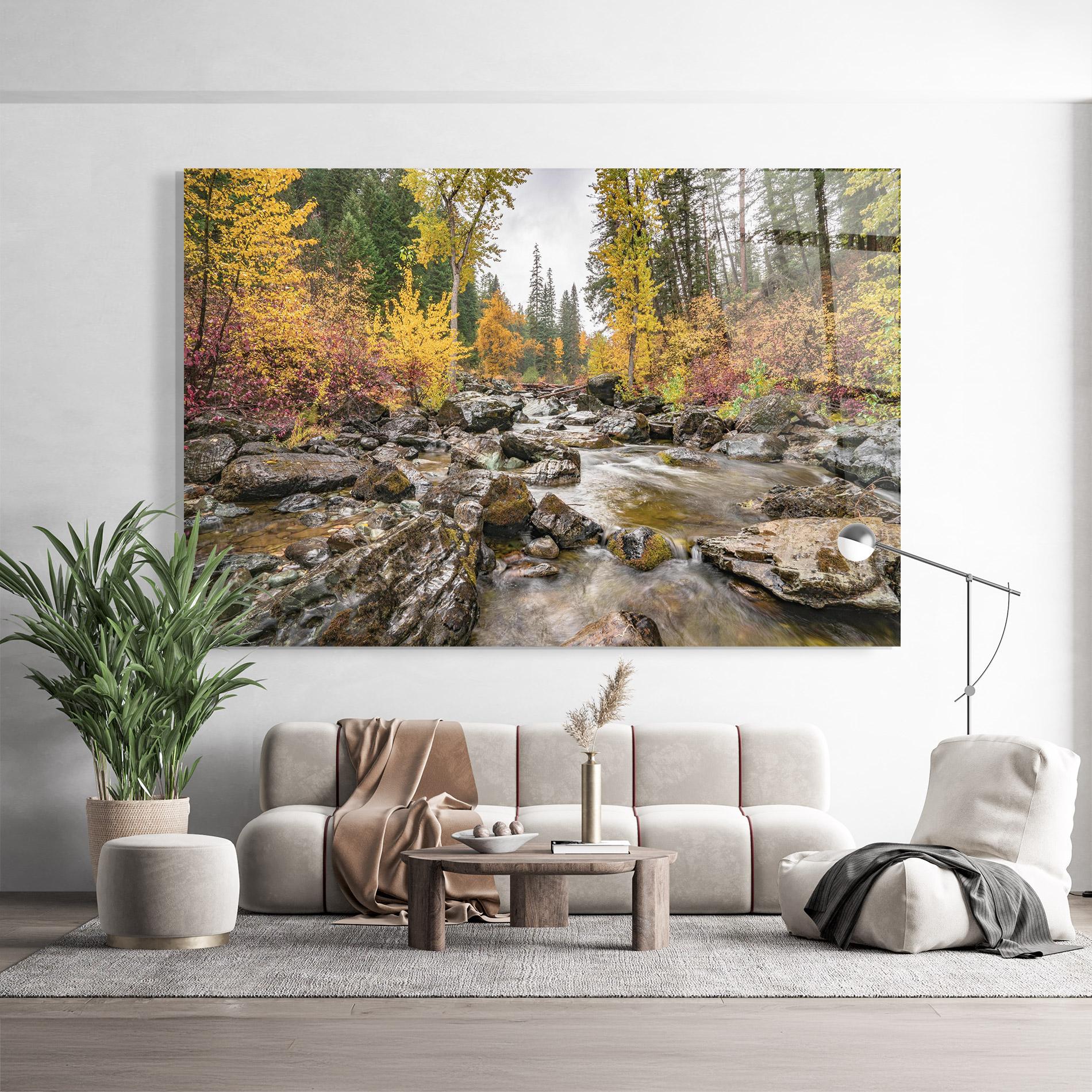 Glasbild Autumn Stream mockup 9
