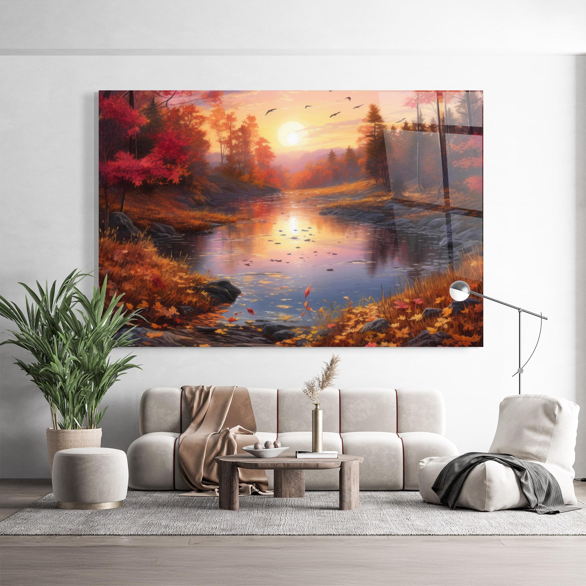 Glasbild Autumn Sunset mockup 9