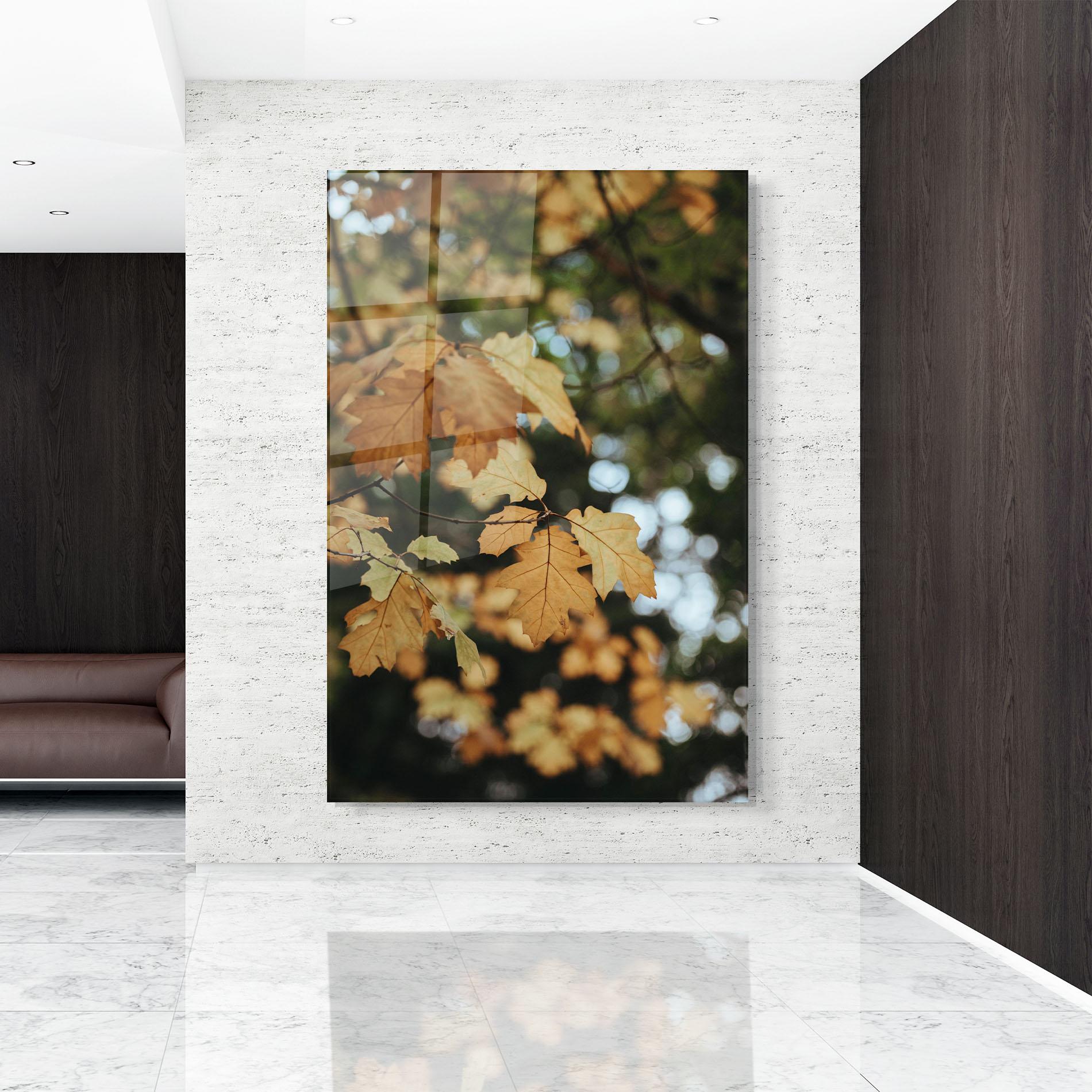 Glasbild Brown Leaves mockup 9