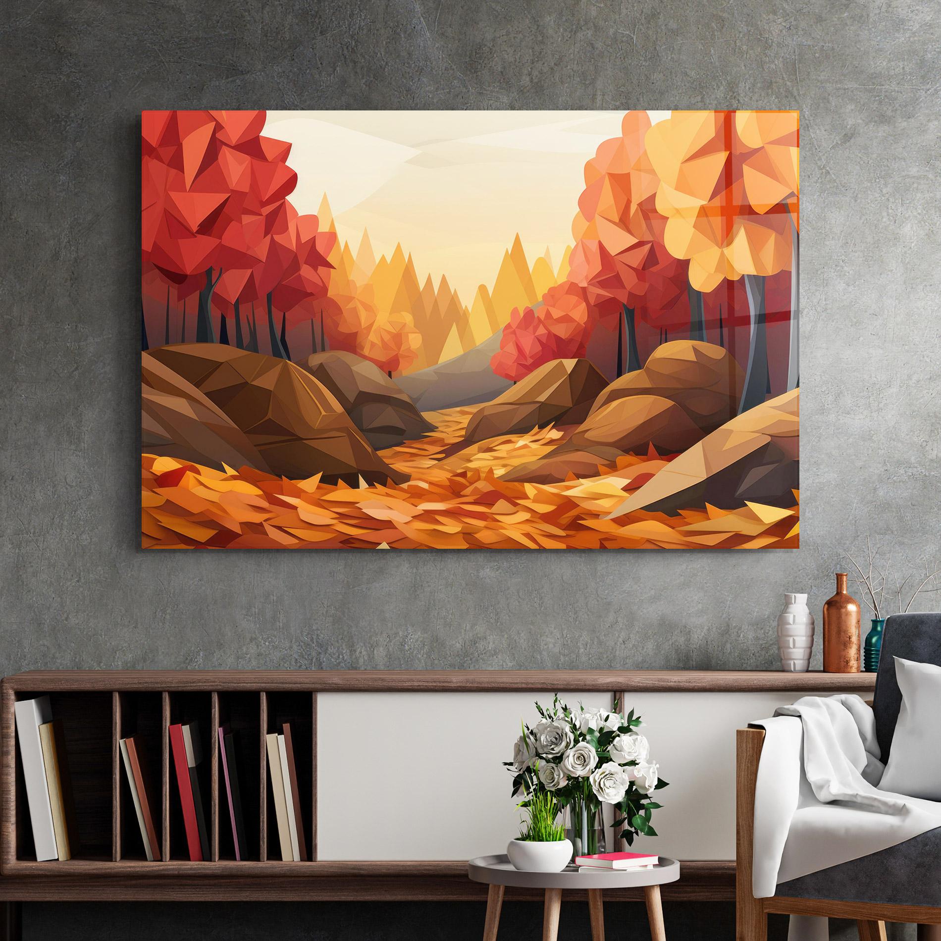 Glasbild Autumn Orange Forest mockup 2