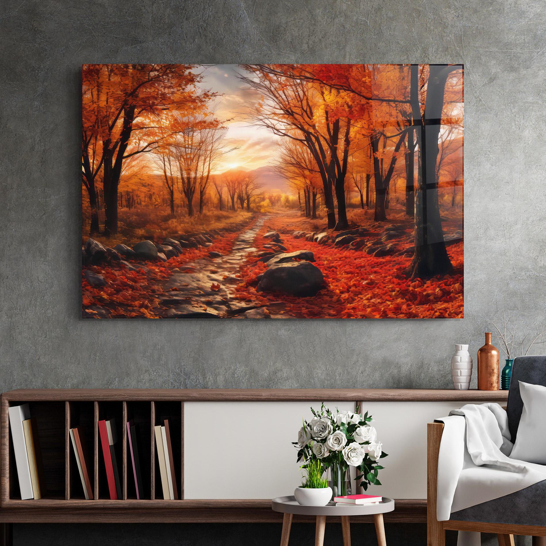 Glasbild Autumn Path mockup 2