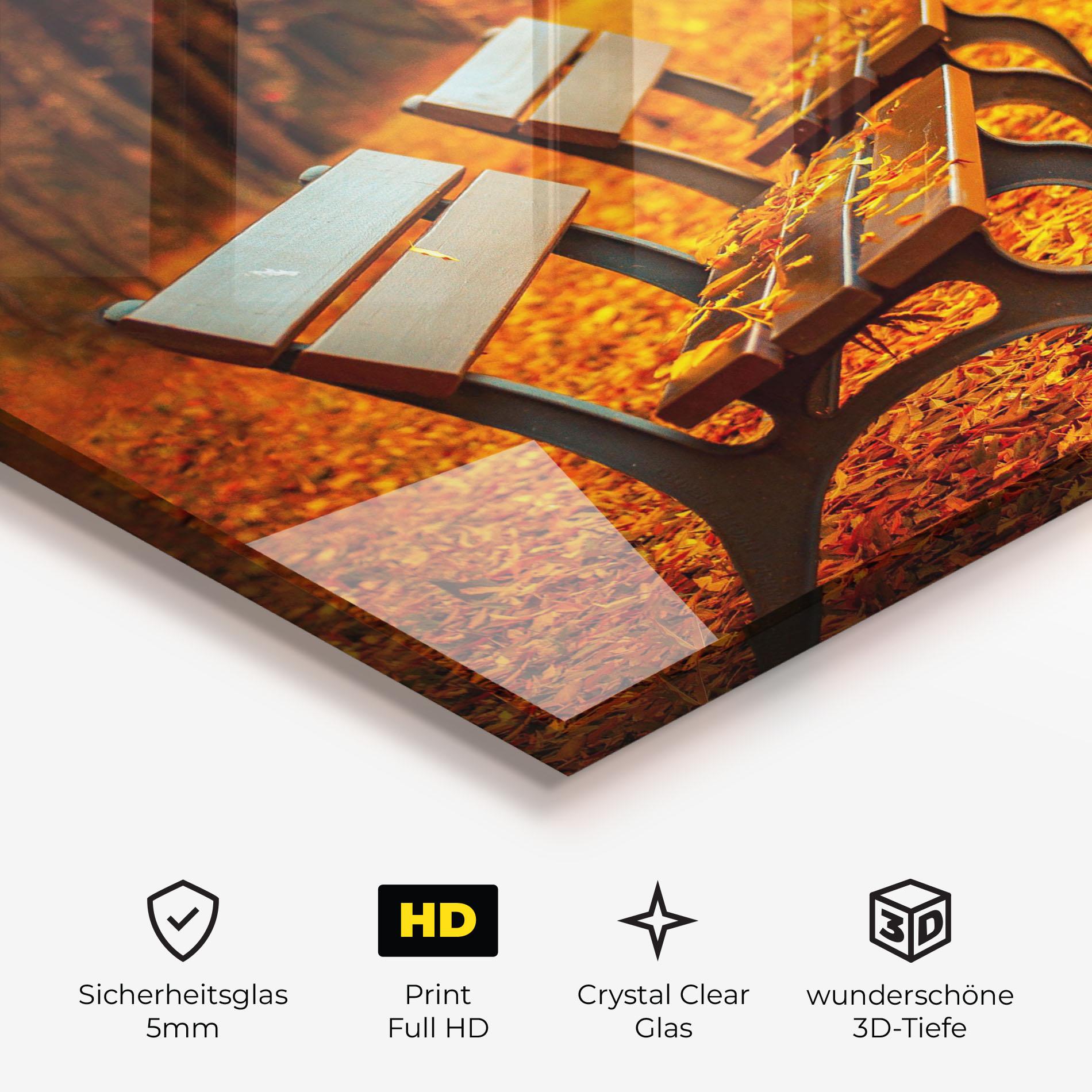 Glasbild Autumn Bench View mockup 3
