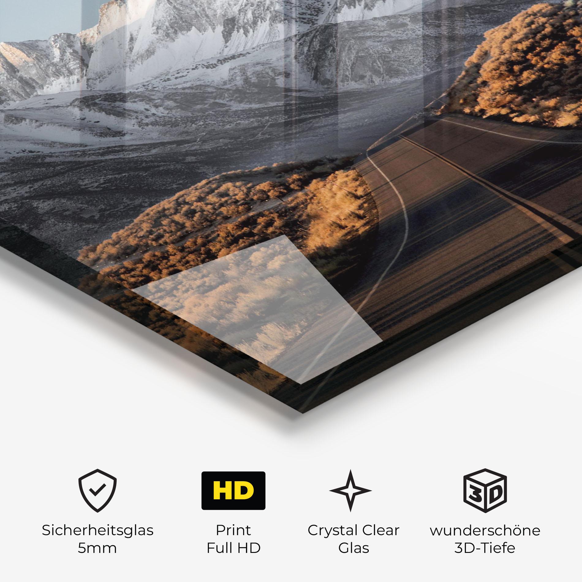 Glasbild Autumn Mountain View mockup 3