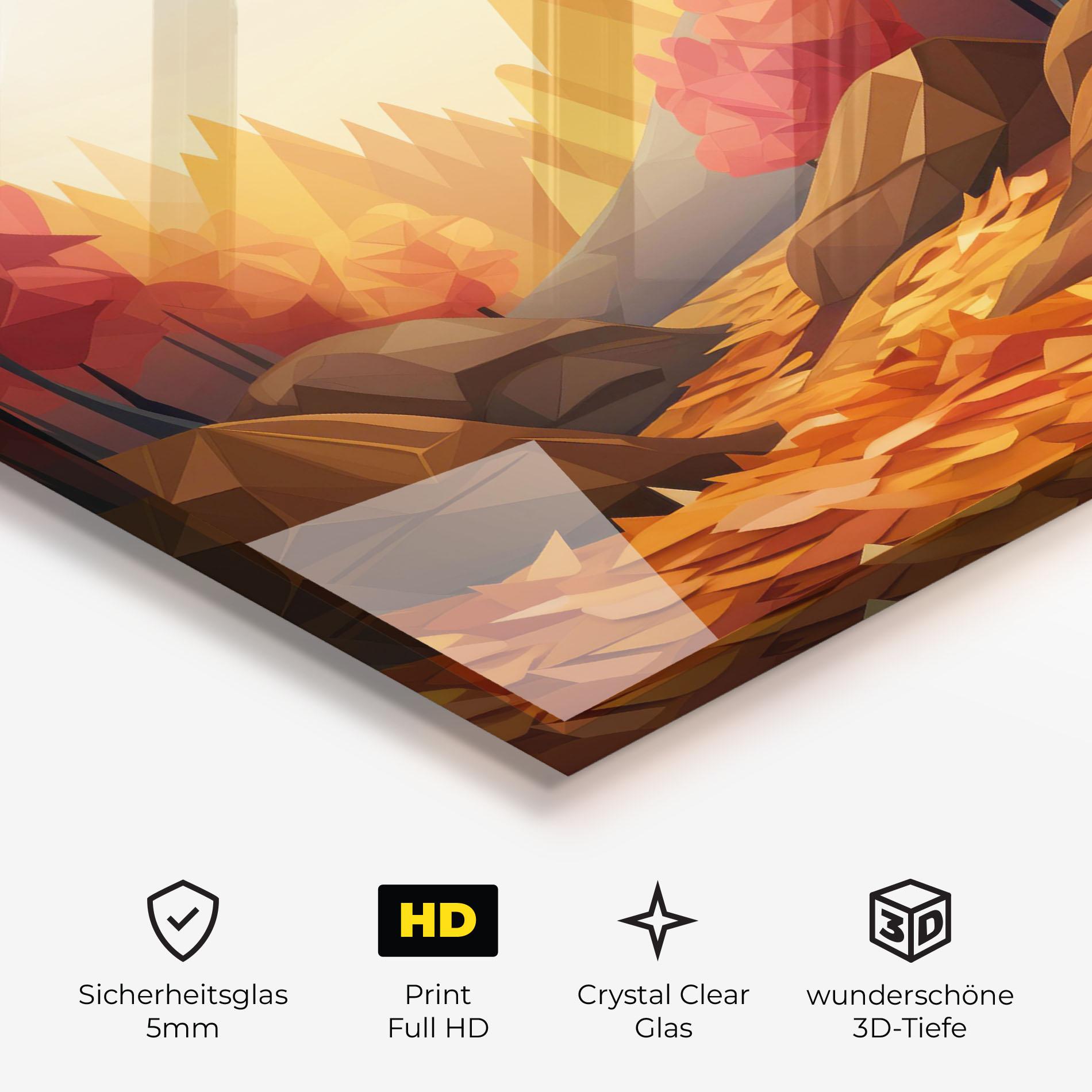 Glasbild Autumn Orange Forest mockup 3