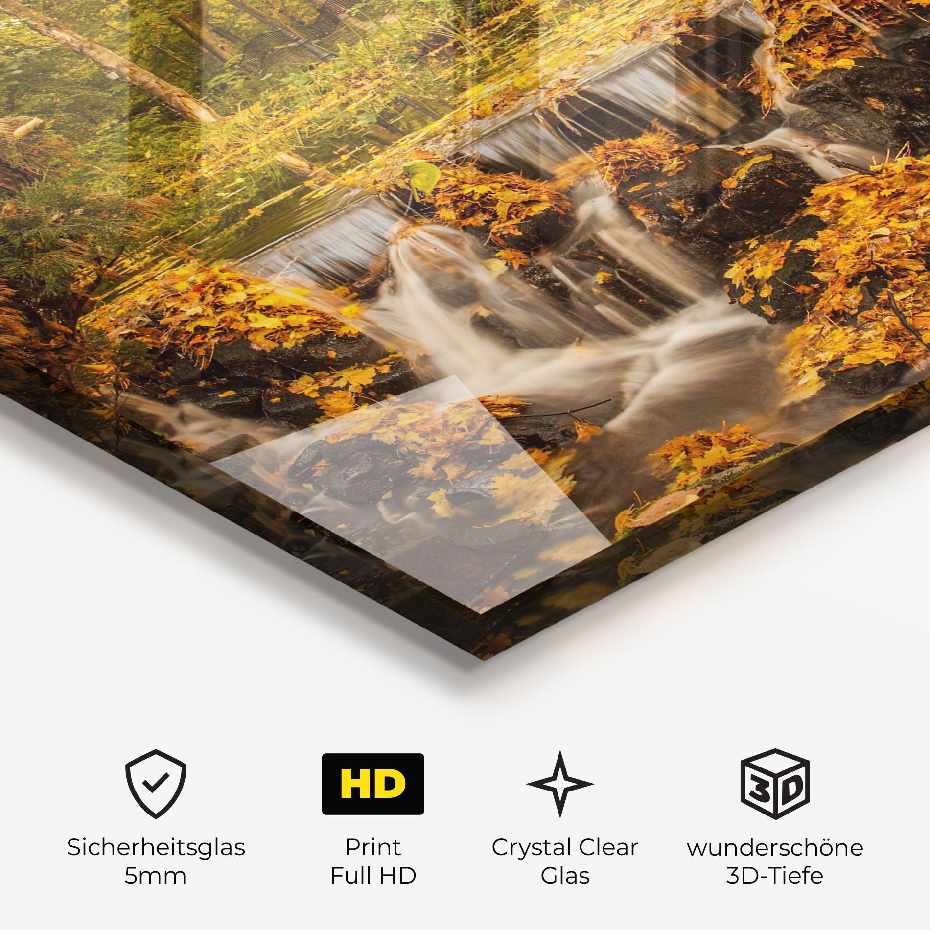 Glasbild Autumn Waterfall mockup 3