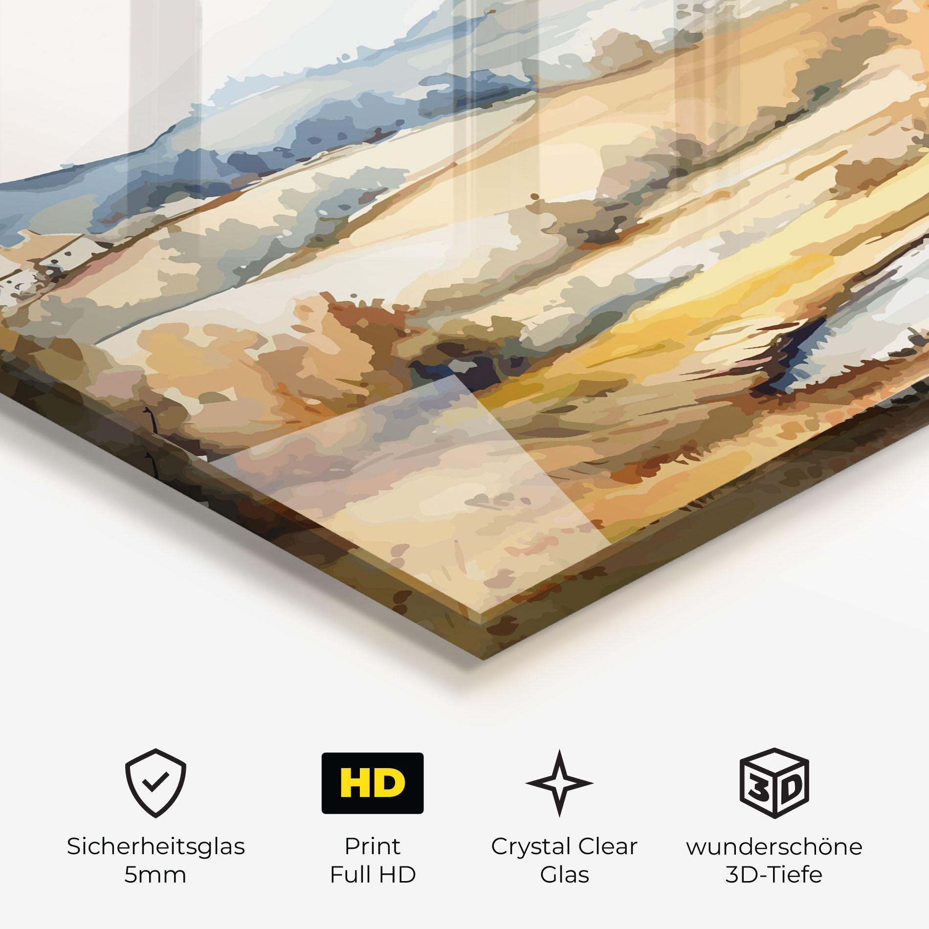 Glasbild Blue Orange Autumn mockup 3