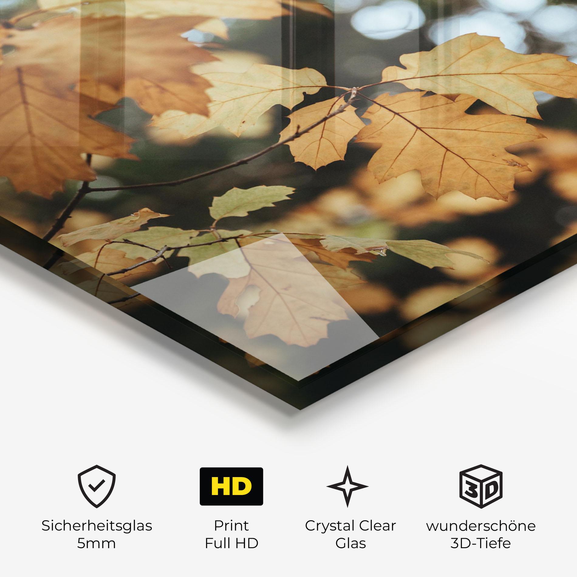 Glasbild Brown Leaves mockup 3