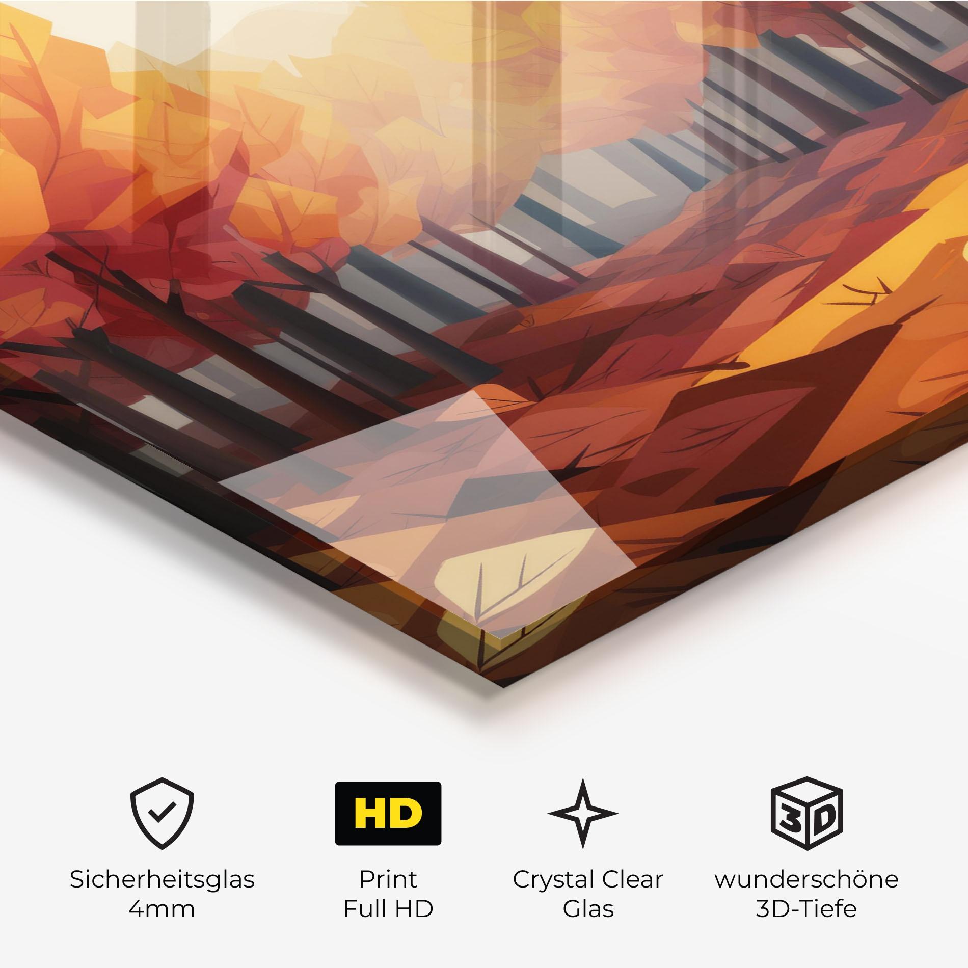 Glasbild Autumn Forest View mockup 3