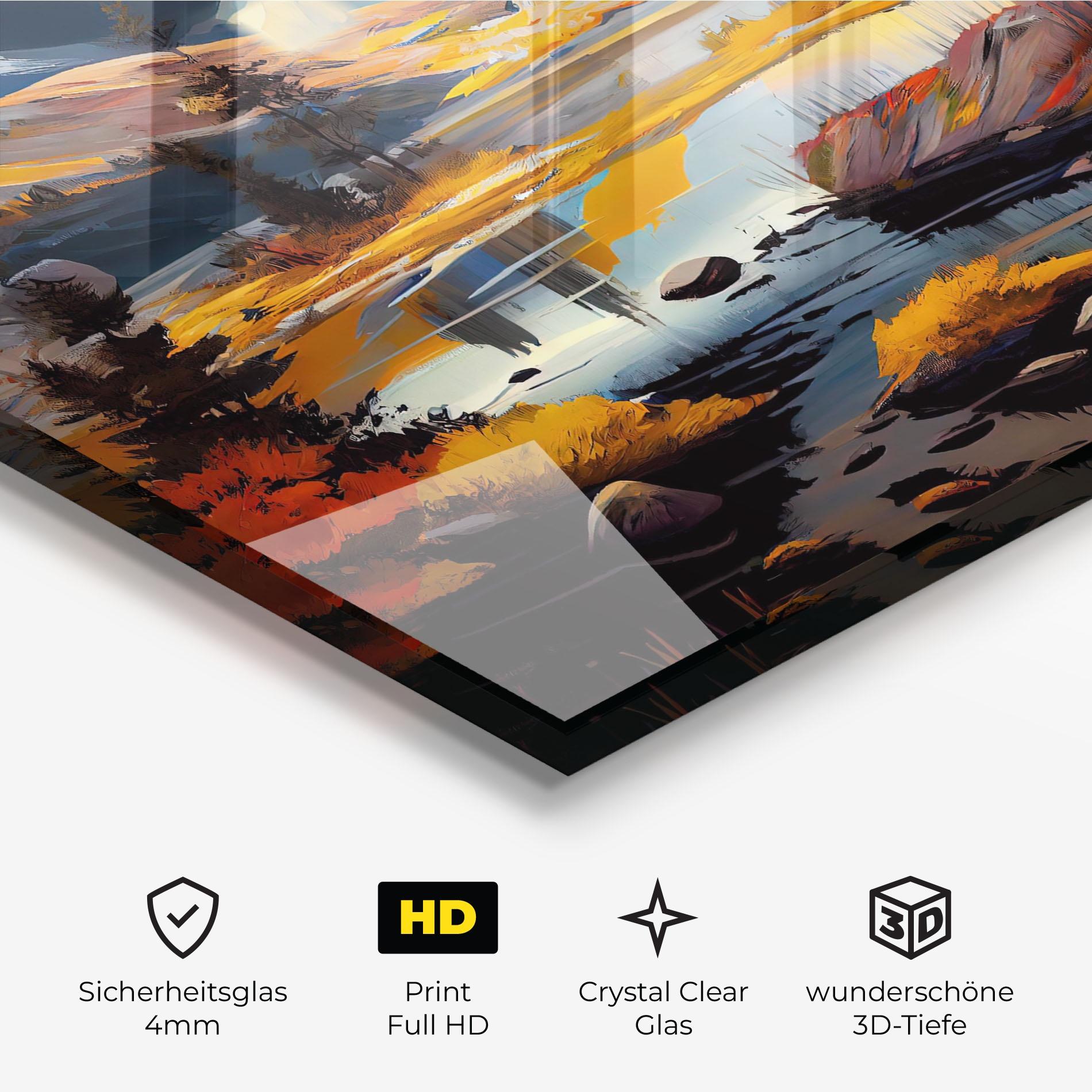 Glasbild Autumn Landscape mockup 3
