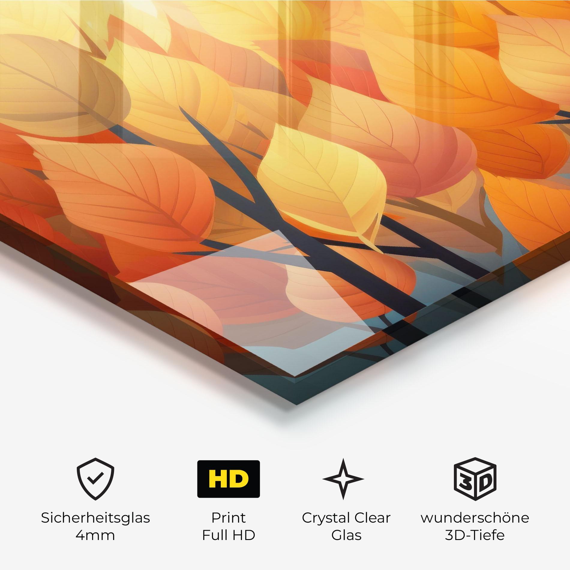 Glasbild Autumn Leaves mockup 3