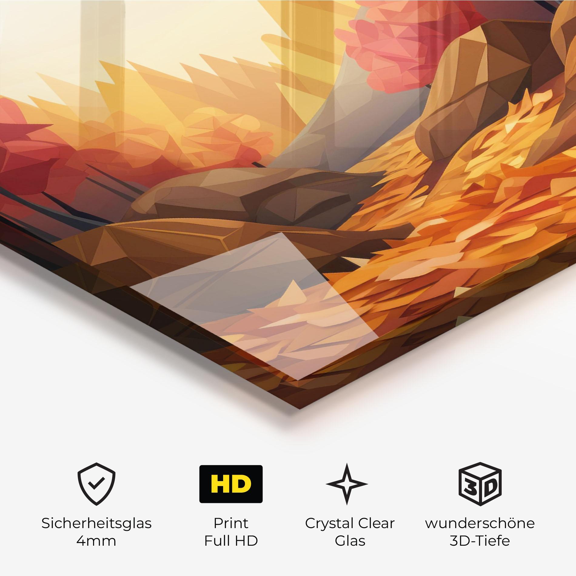 Glasbild Autumn Orange Forest mockup 3