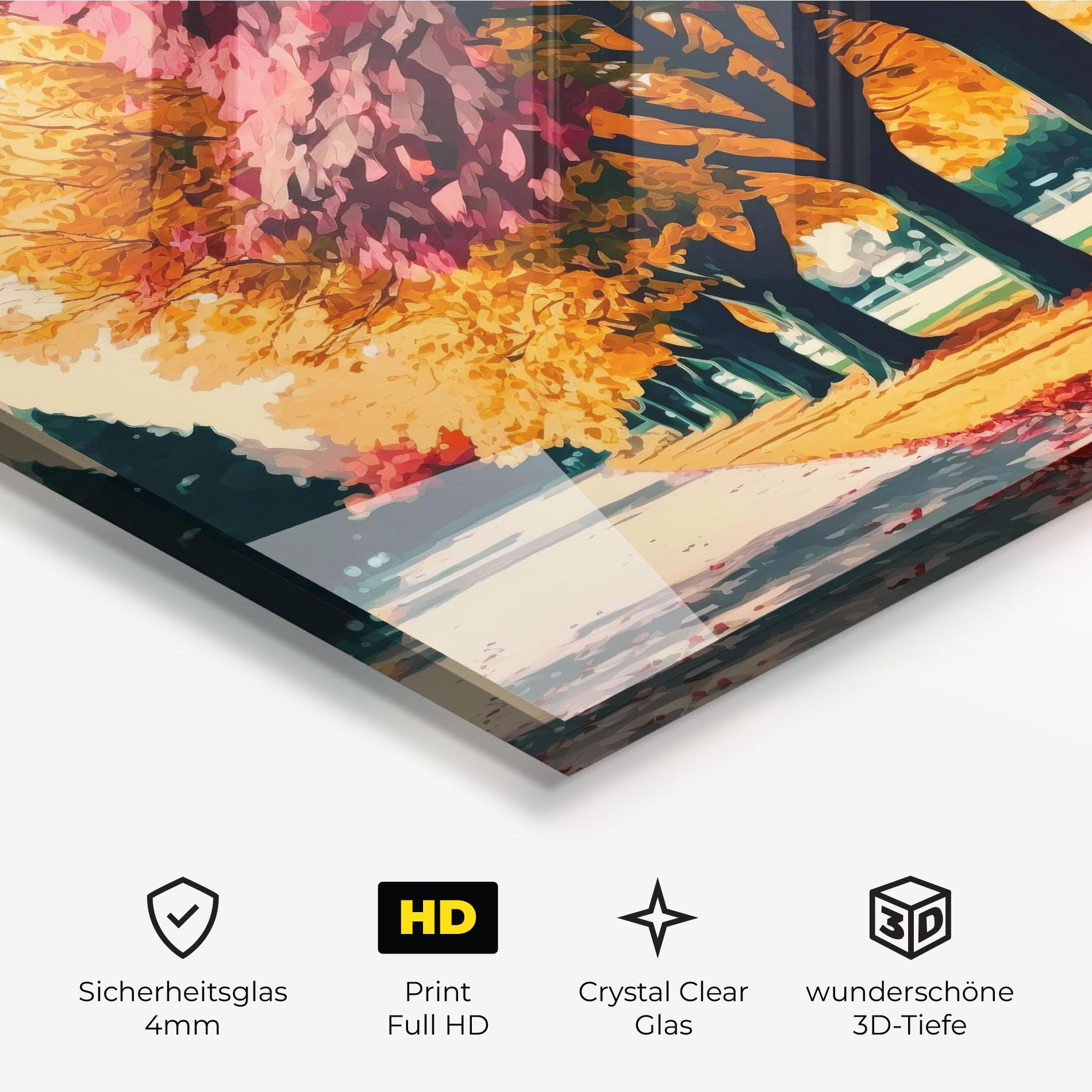 Glasbild Autumn Park mockup 3