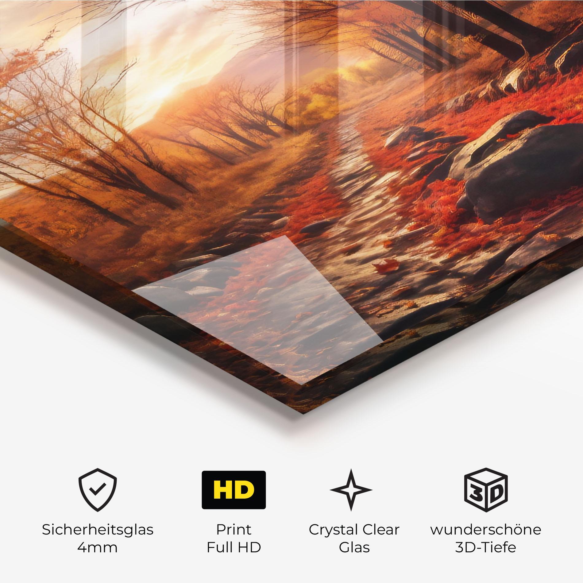 Glasbild Autumn Path mockup 3