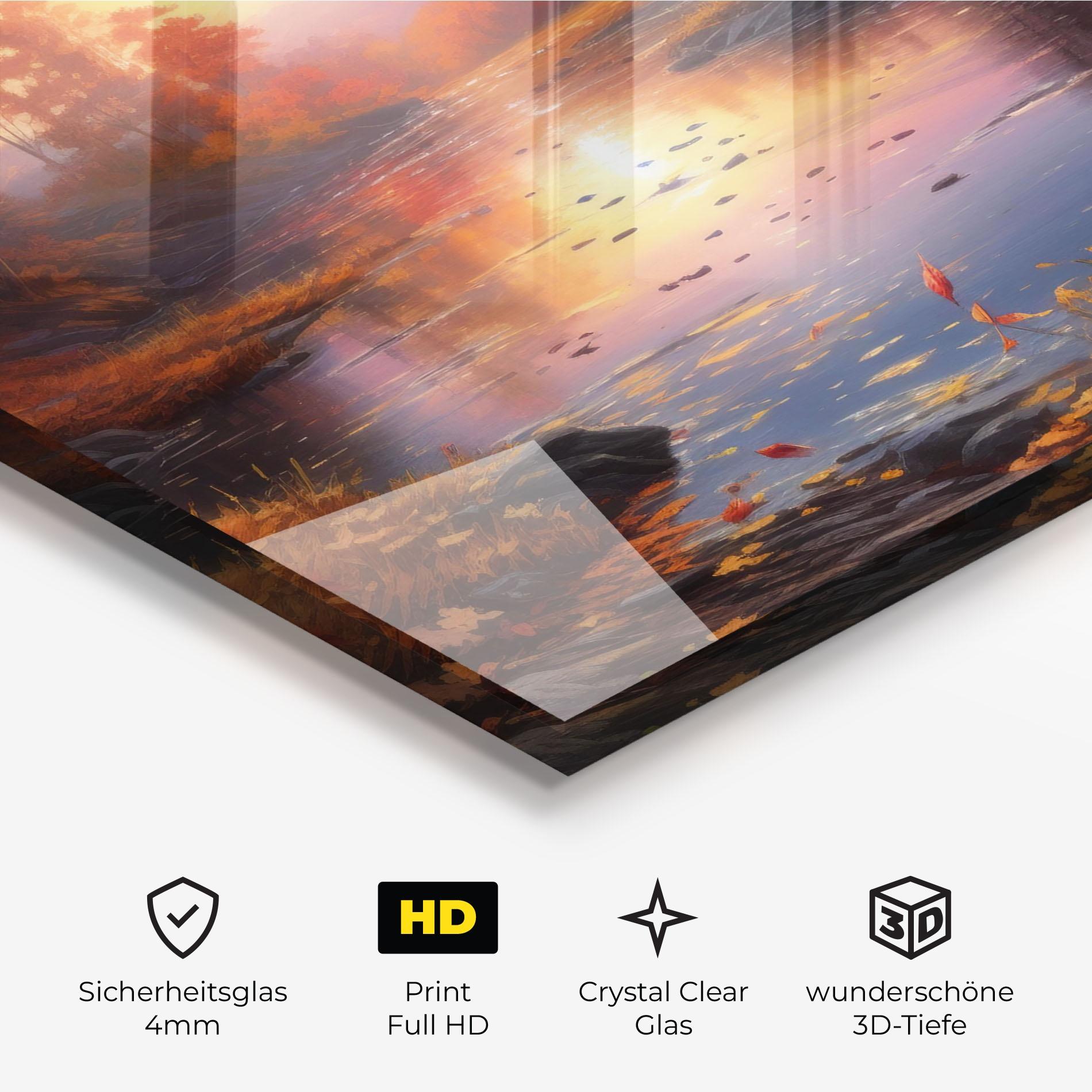 Glasbild Autumn Sunset mockup 3