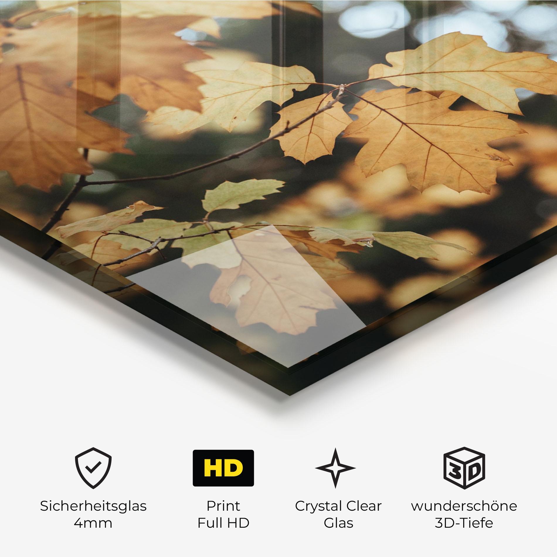 Glasbild Brown Leaves mockup 3