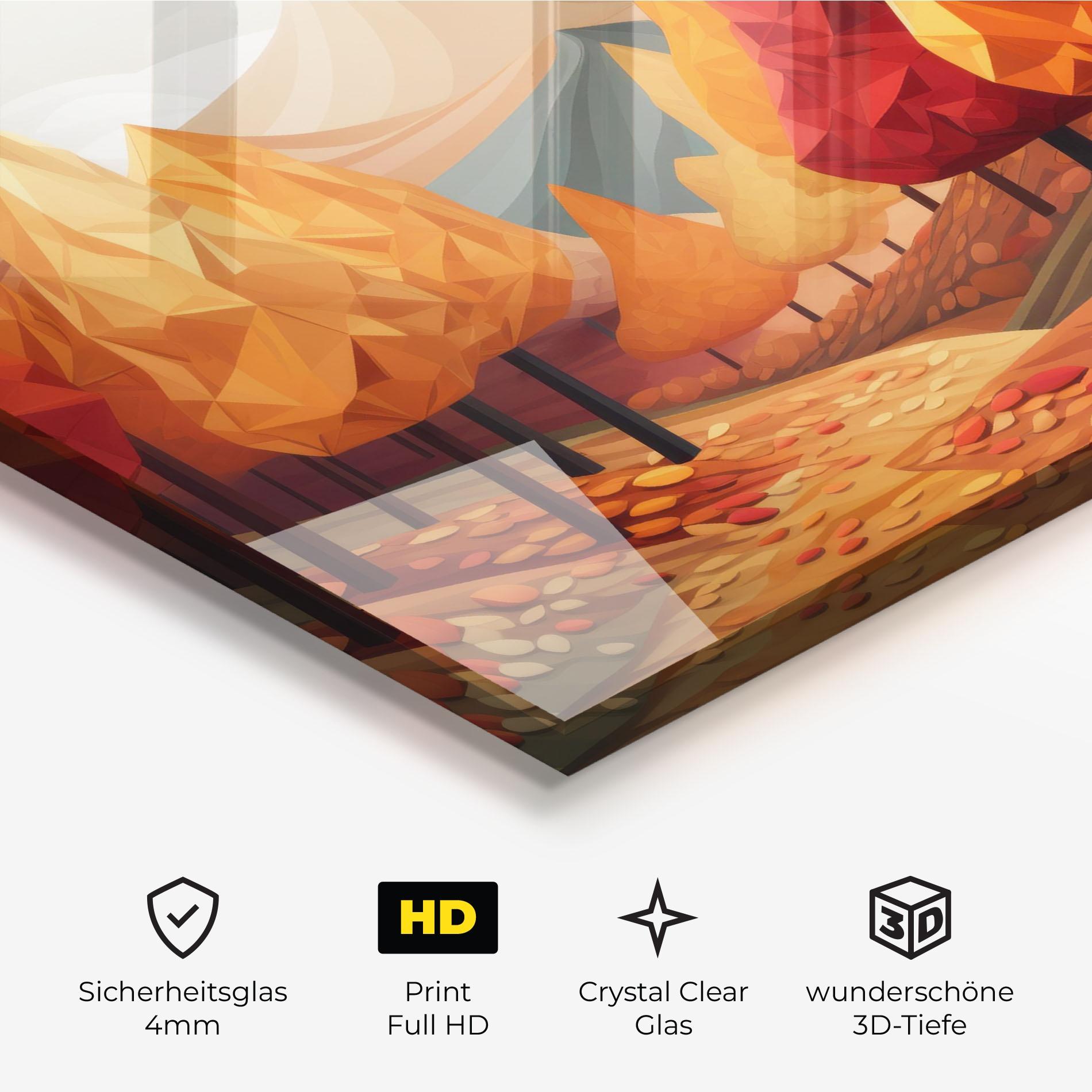 Glasbild Colorful Trees Art mockup 3