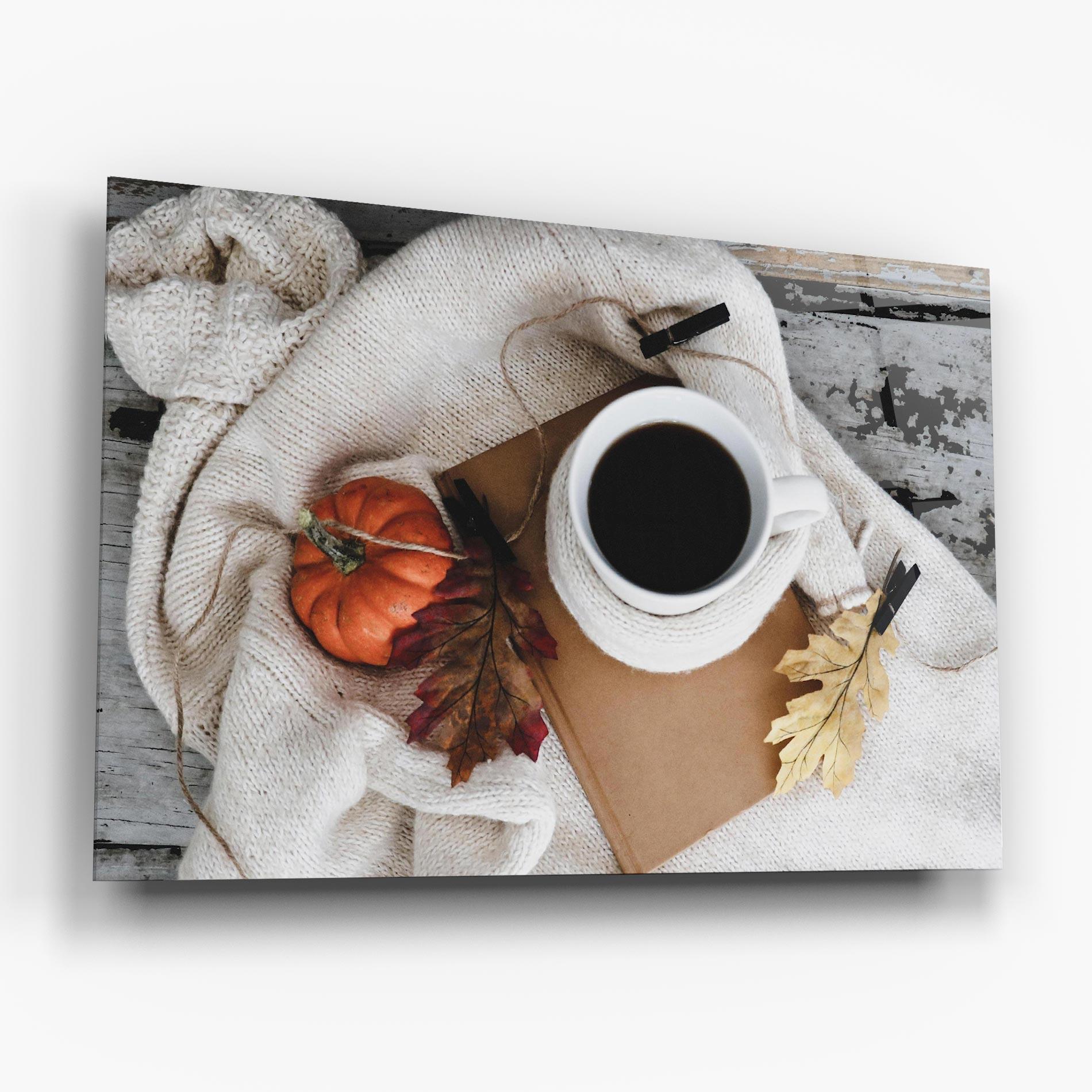 Glasbild Autumn Coffee mockup 6